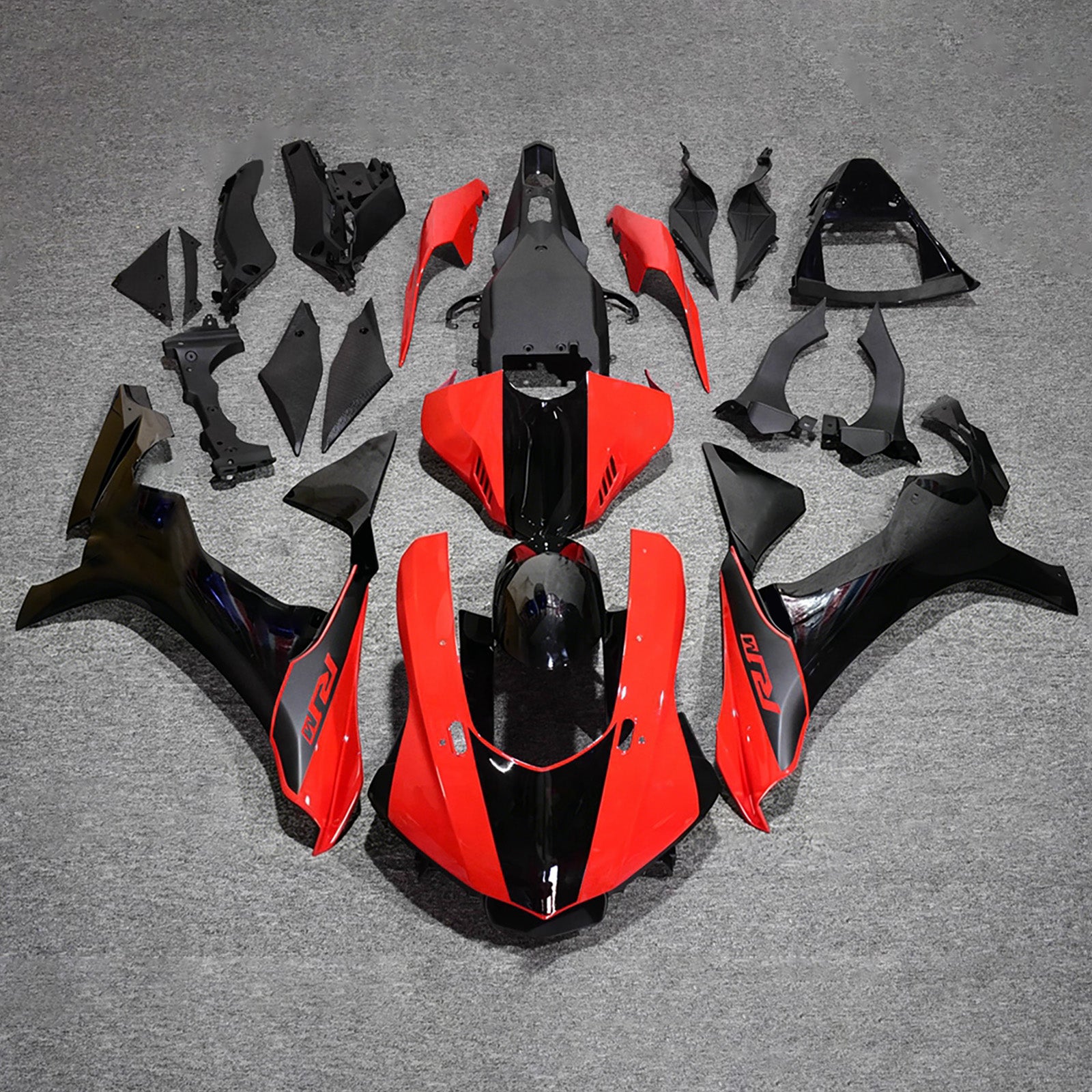 Amotopart 2015-2019 Yamaha YZF 1000 R1 Orange/Sort Fairing Kit