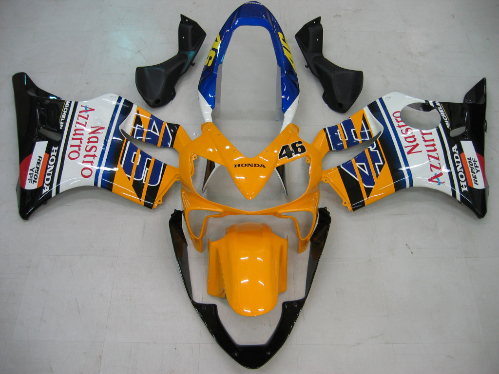 Amotopart 2004–2007 Honda CBR600 F4i Blau und Gelb mit Logo Style3 Verkleidungsset