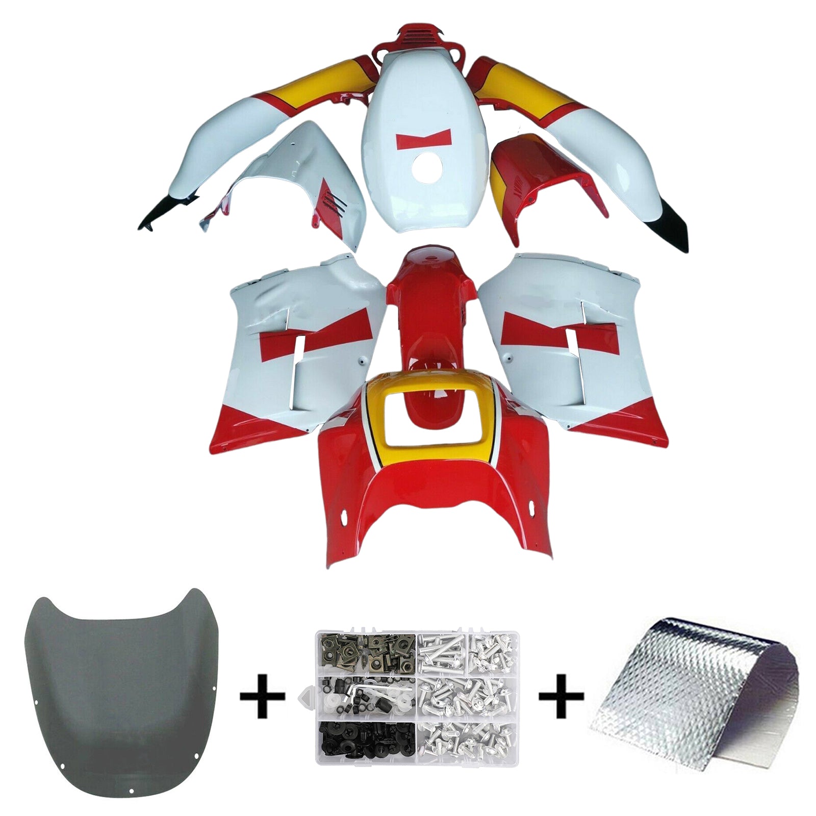 Amotopart 1985-1987 Yamaha RZV500 / RD500 Kit de carenado amarillo blanco rojo