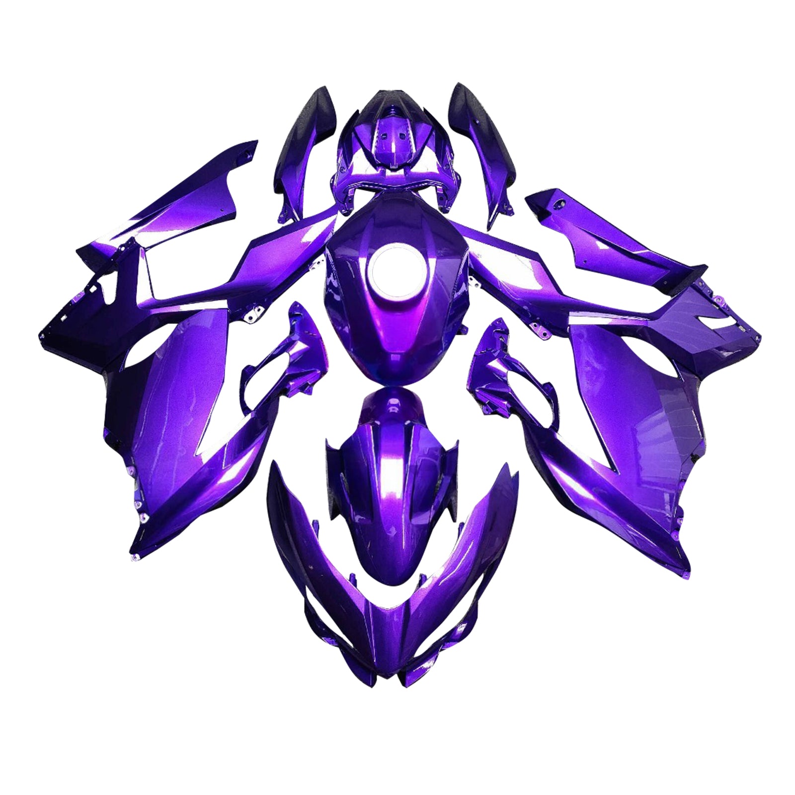 紫雨 Amotopart 2018-2024 Kawasaki EX400 Ninja400 Glossy Purple Fairing Kit