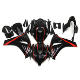 Amotopart 2008-2011 Honda CBR1000RR Gloss Black with Red Stripe Fairing Kit