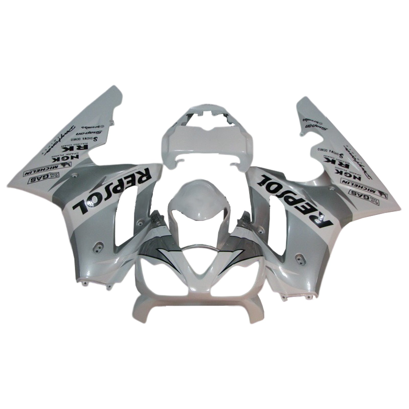 Amotopart 2006-2008 Triumph Daytona 675 Kit de carenado gris blanco