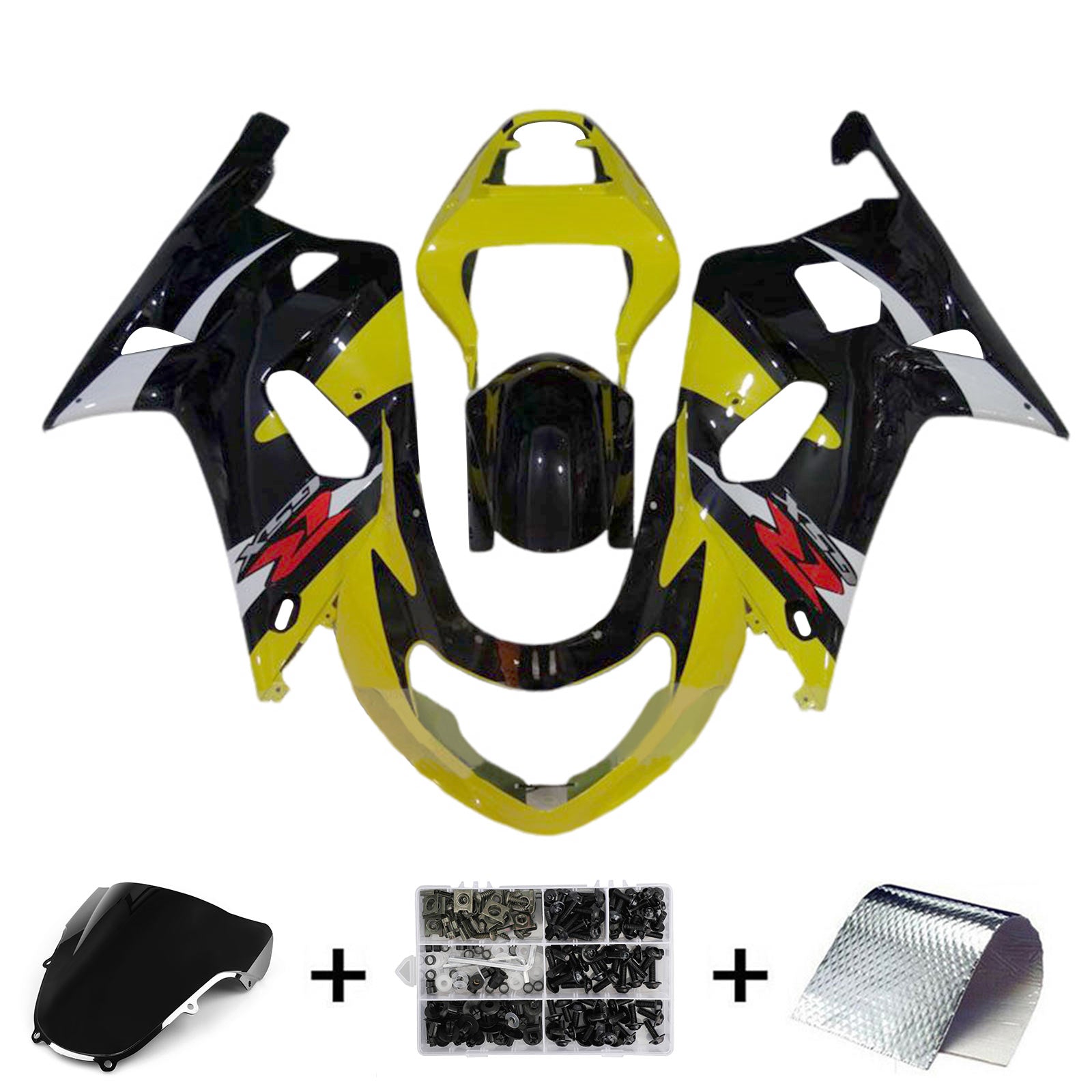 Amotopart 2000-2002 K1 K2 GSXR1000 Suzuki Black&Yellow Fairing Kit