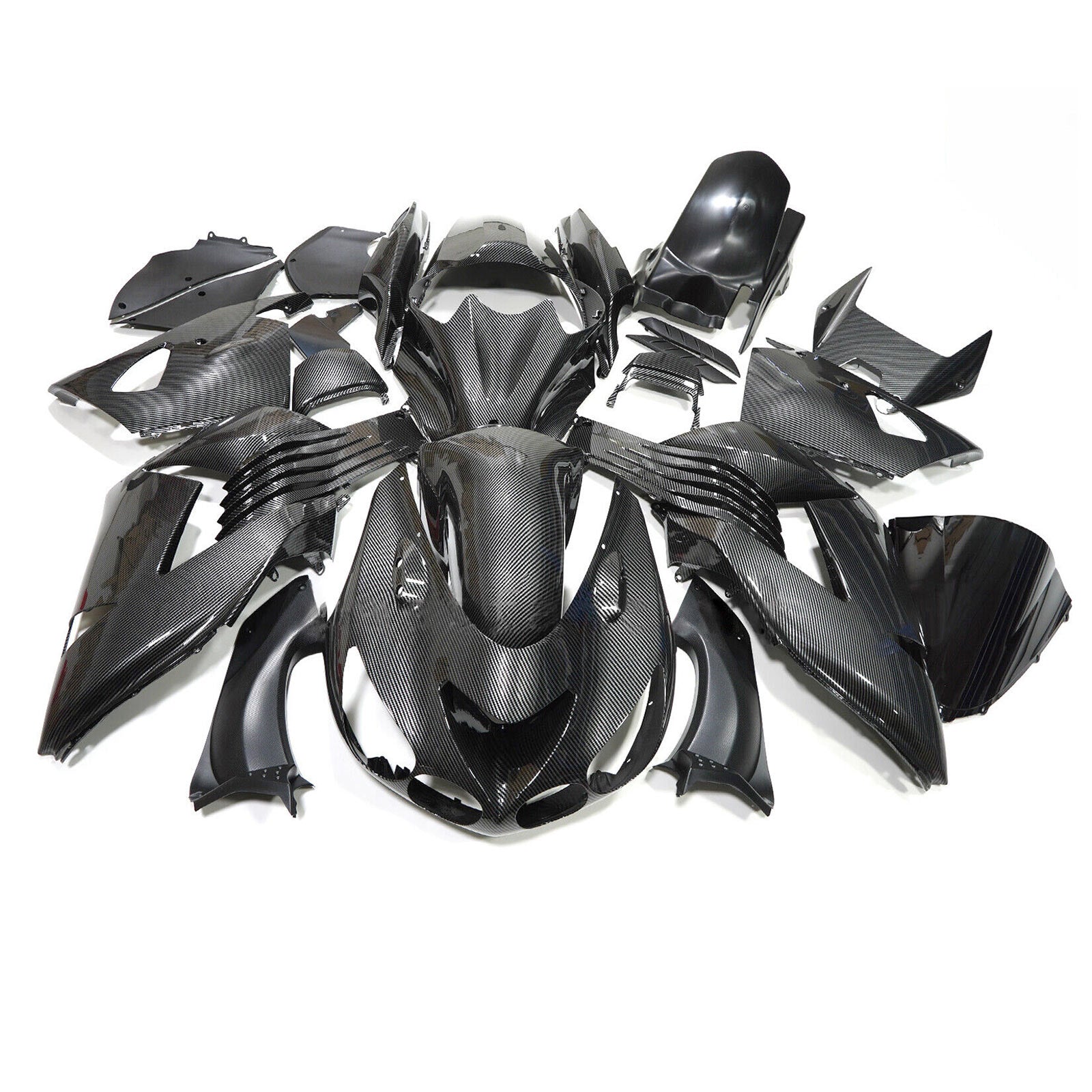 Amotopart 2006-2011 Kawasaki ZX14R ZZR1400 Carbon Fiber Black Fairing Kit