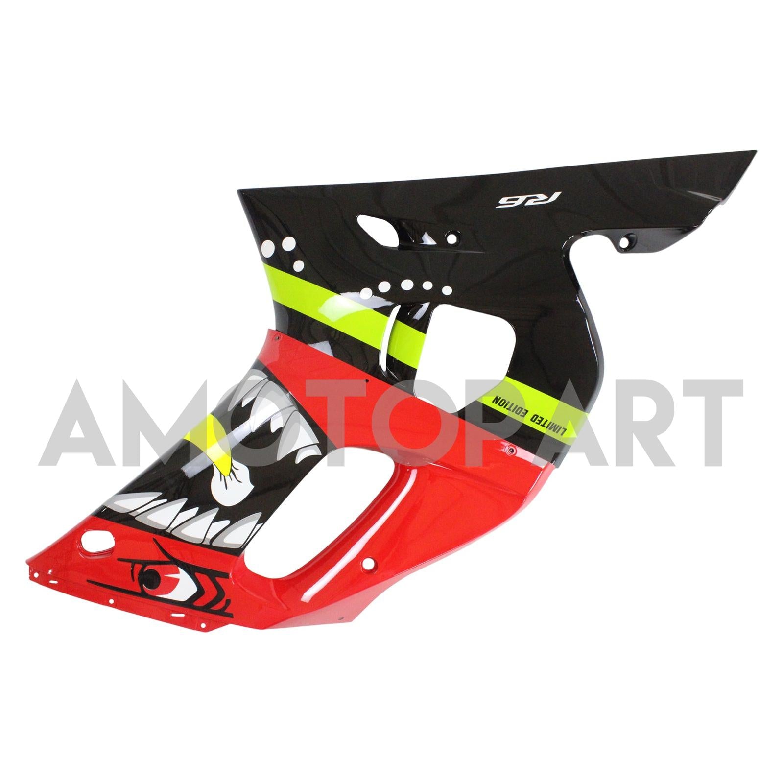 Amotopart 1998-2002 YZF 600 R6 Yamaha Rouge&Kit de carénage dents de requin vertes