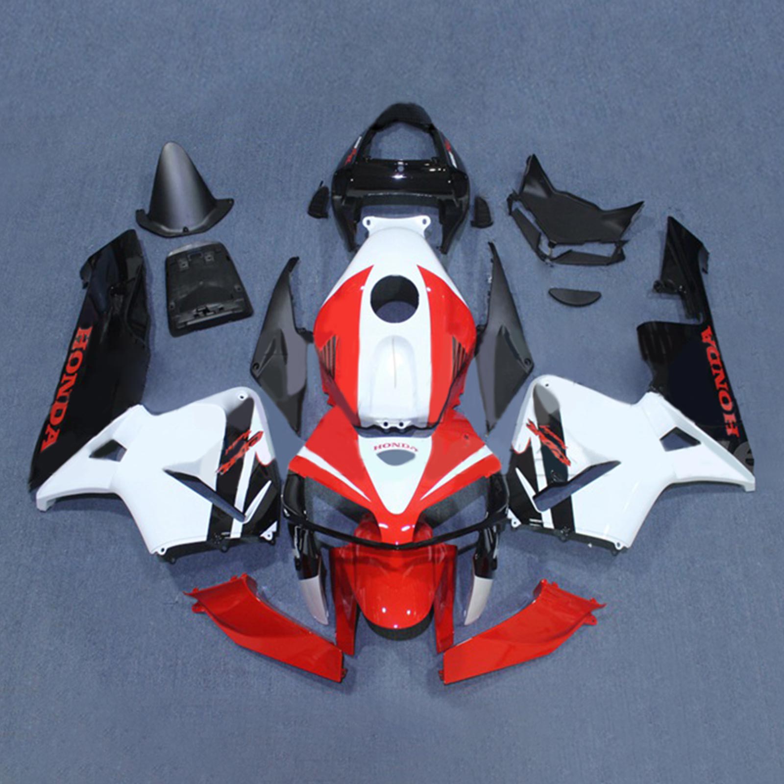 Amotopart 2005–2006 Honda CBR600RR Weiß Rot Schwarz Verkleidungsset