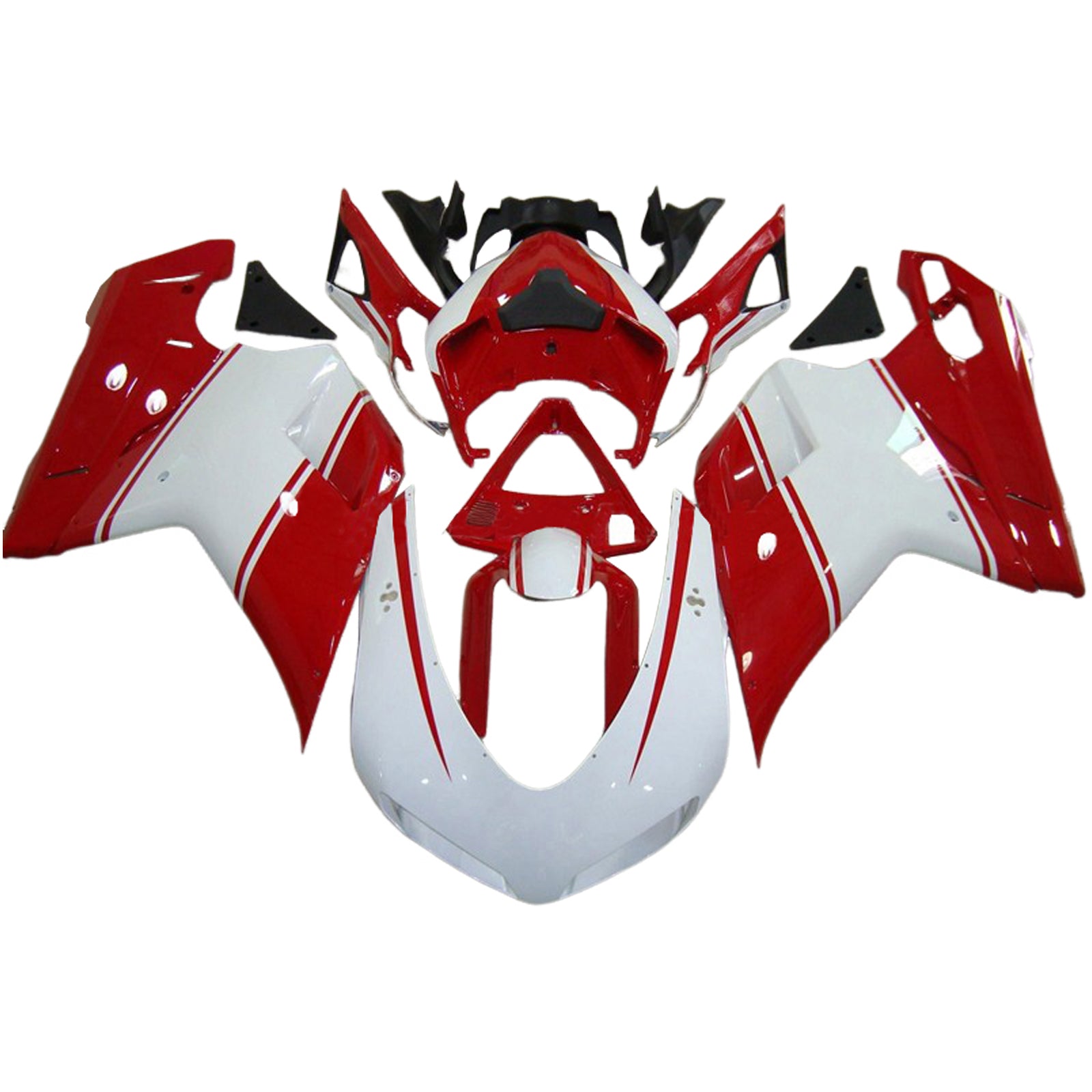 Amotopart 2007-2011 Ducati 1098/1198/848 Red White Fairing Kit