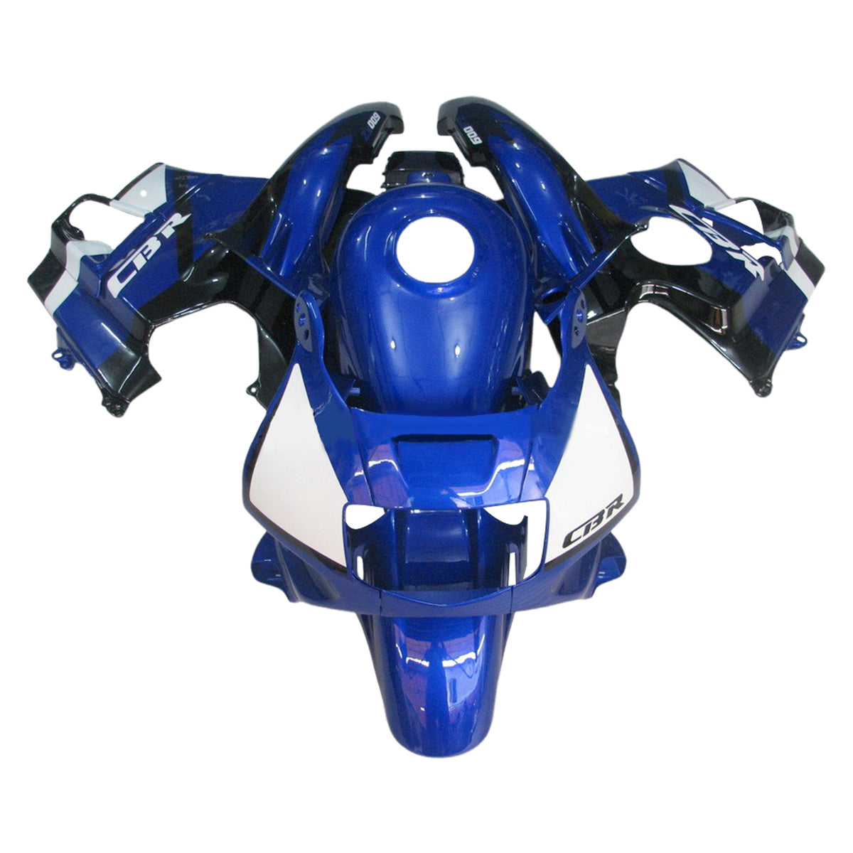 Amotopart 1991-1994 Honda CBR600 F2 Kit de carénage bleu blanc noir