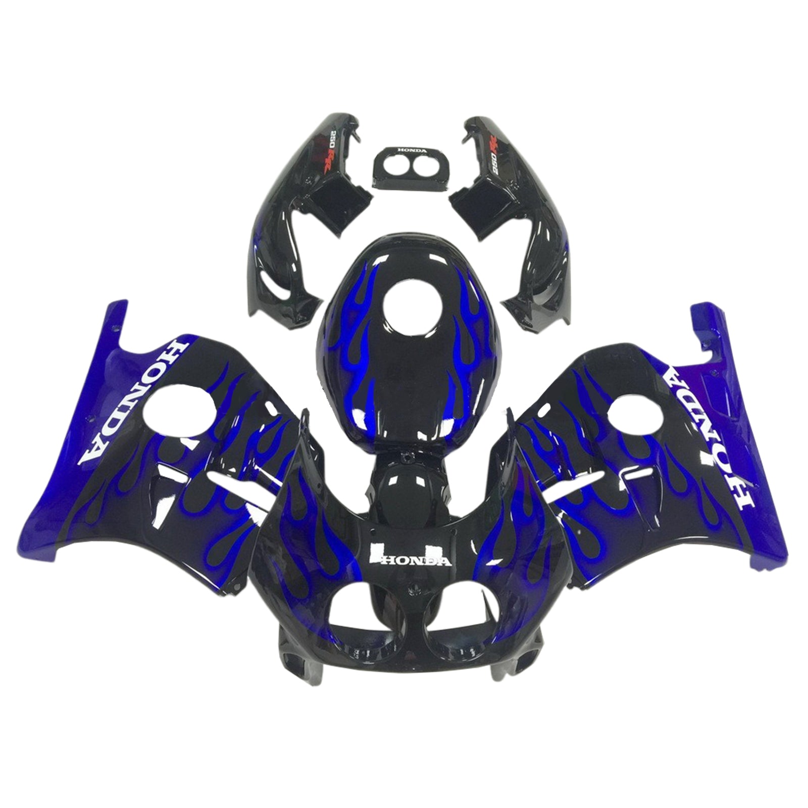 Amotopart 1990–1998 Honda CBR250RR MC22 Schwarz Blau Verkleidungsset