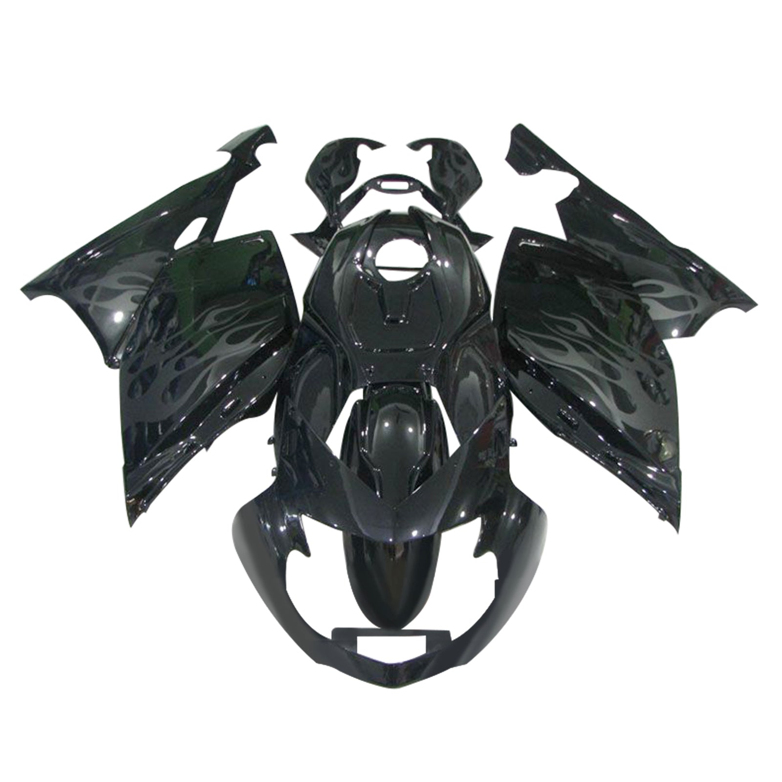 Amotopart 2005-2010 BMW K1200S Black with Flame Fairing Kit