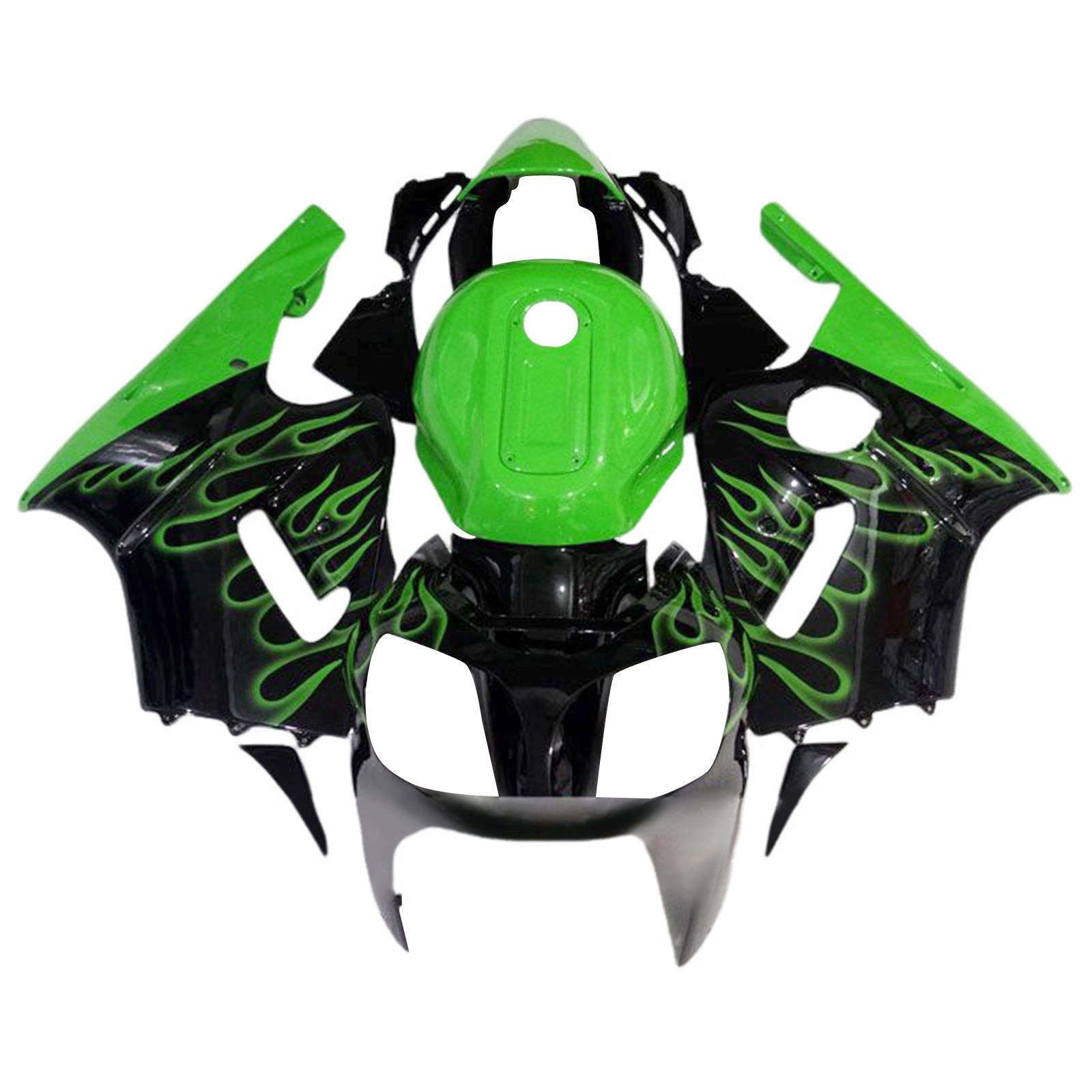 Amotopart 2002-2005  Kawasaki ZX12R Green Black Fairing Kit