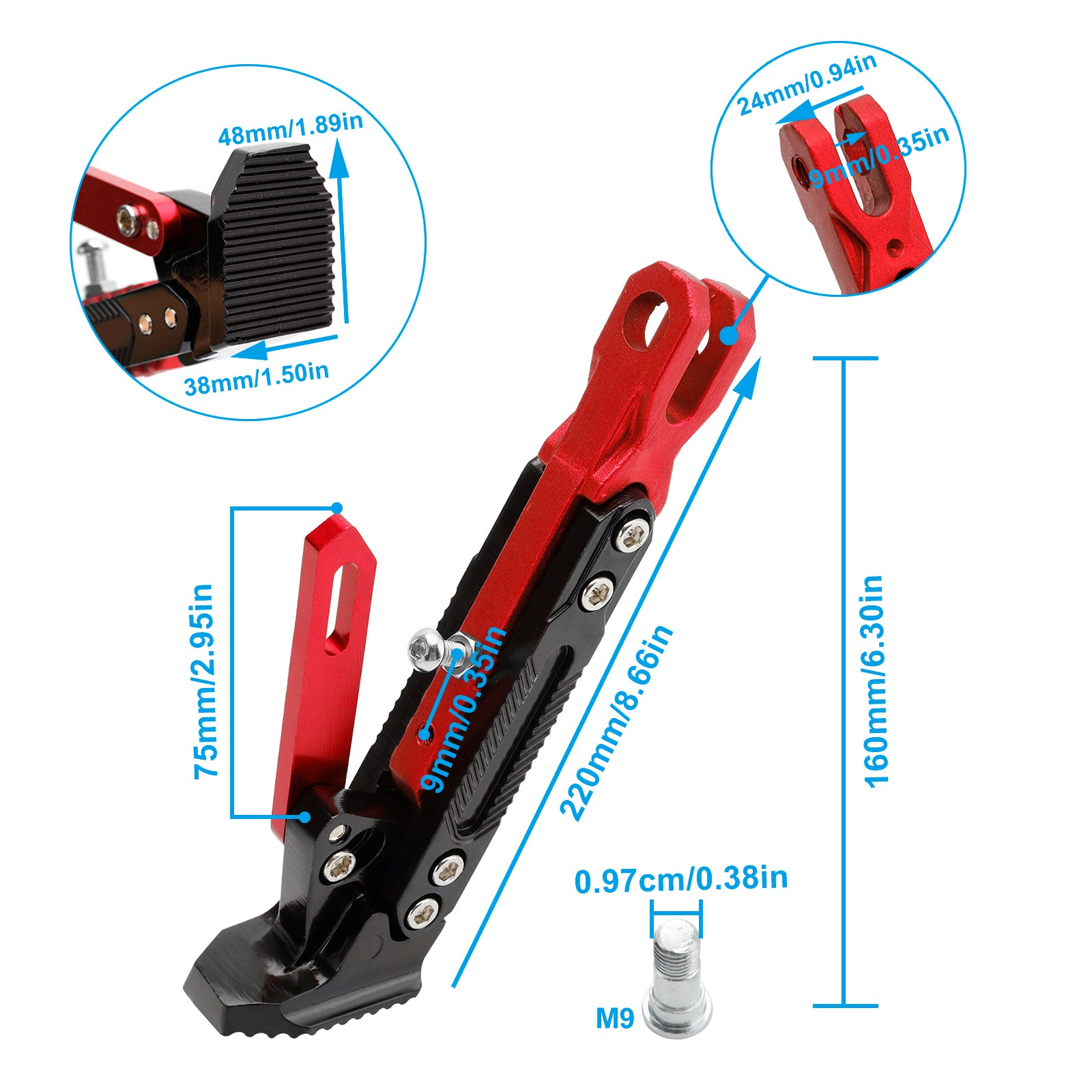 電動バイクオートバイキックスタンドパーキングブラケット調節可能なサイドスタンド