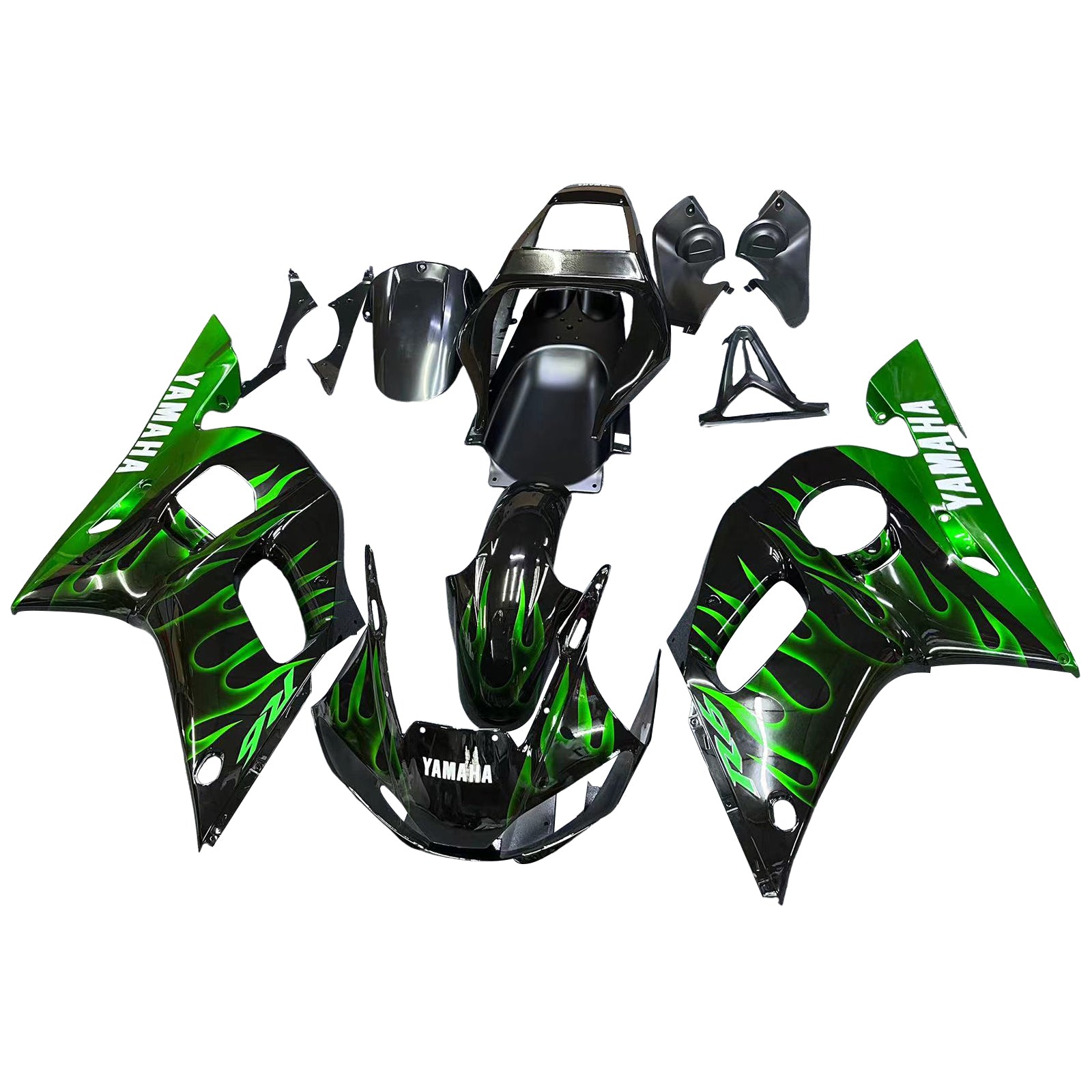 Amotopart 1998-2002 Yamaha YZF 600 R6 Black Green Fairing Kit