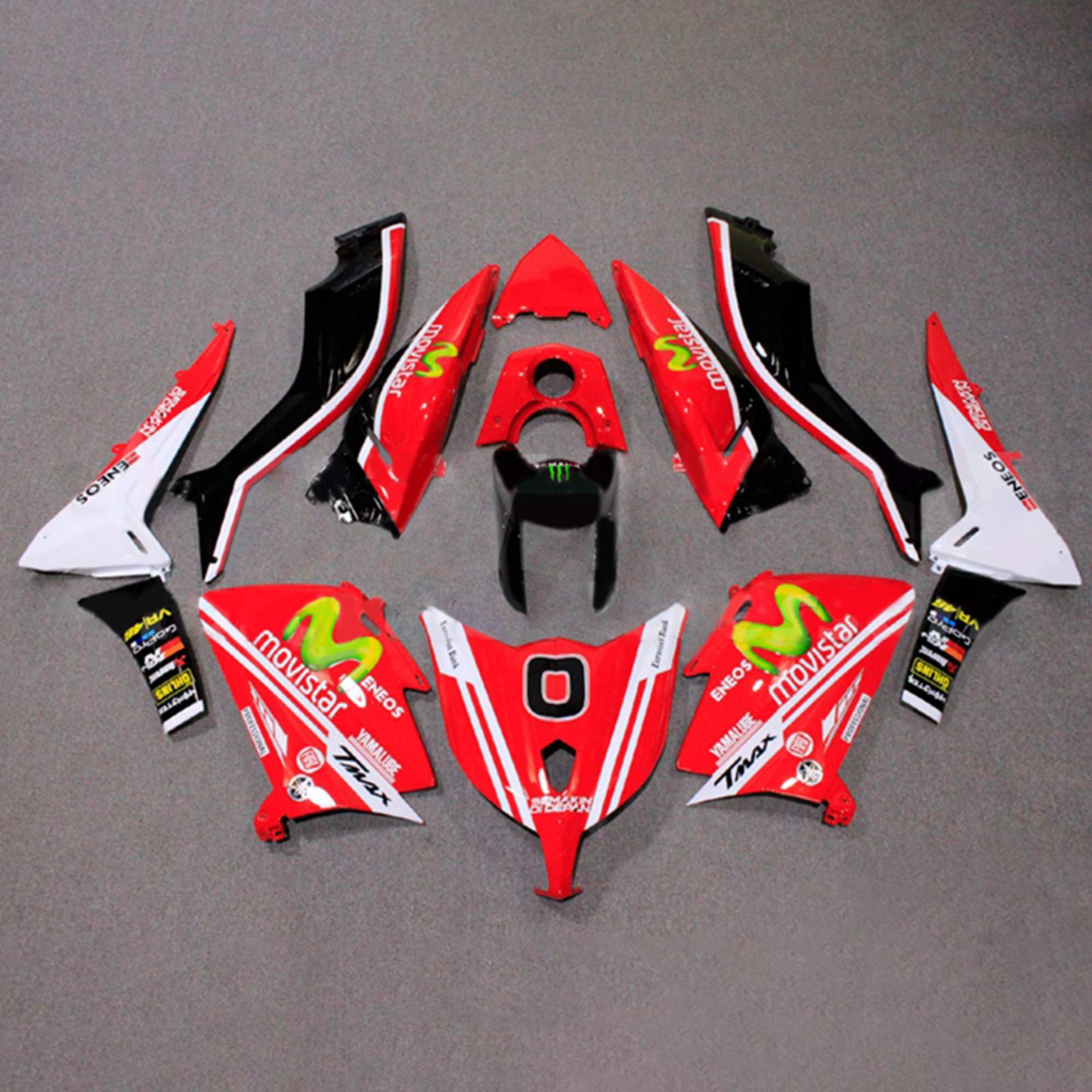 Amotopart 2012-2014 TMax TMAX 530 Yamaha Kit de carenado rojo y blanco Style2