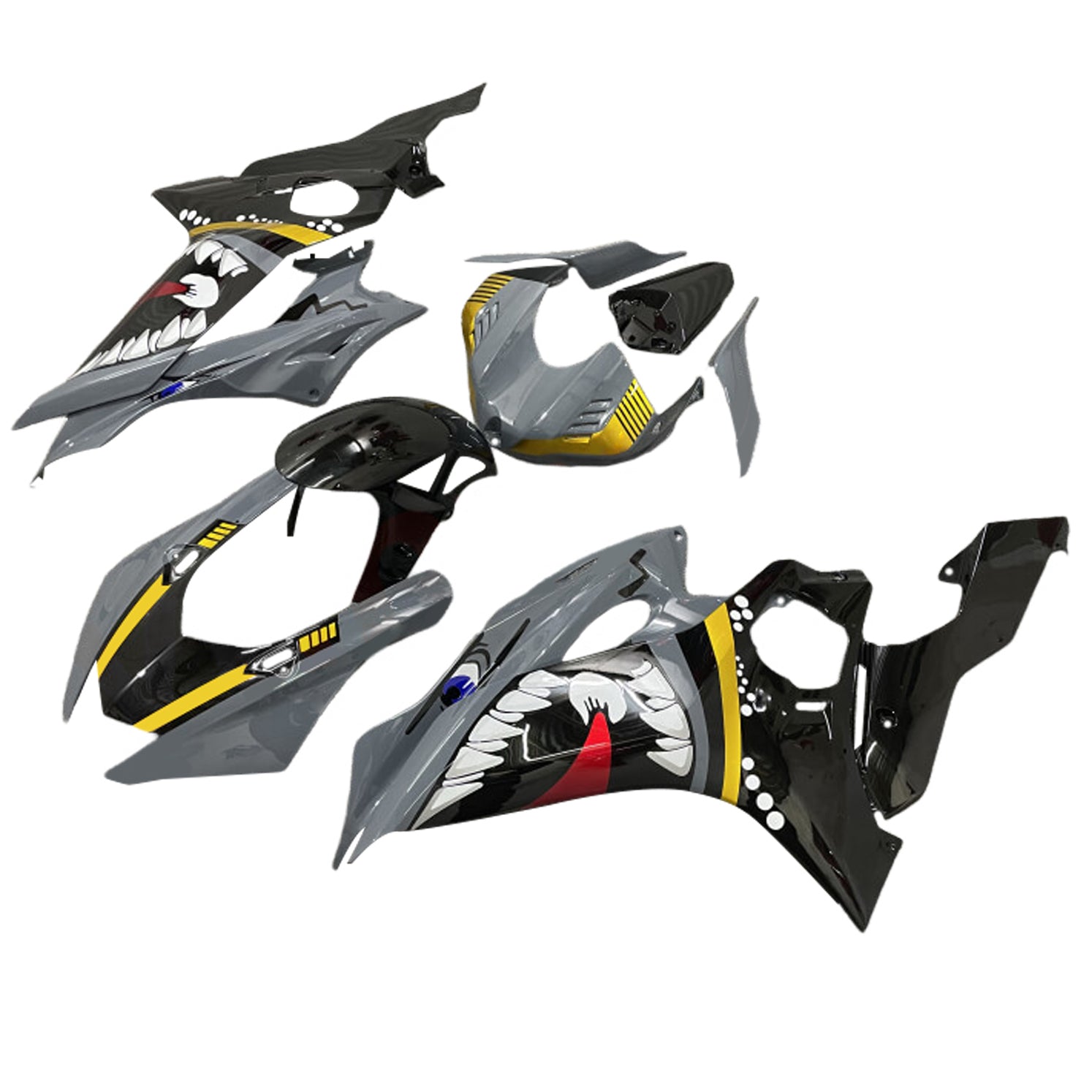 Amotopart 2017-2023 Yamaha YZF R6 Yellow Black Grey Fairing Kit