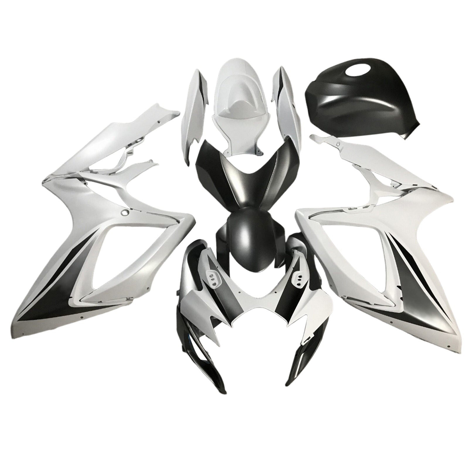 Amotopart 2006-2007 Suzuki GSXR 600/750 White Black Fairing Kit