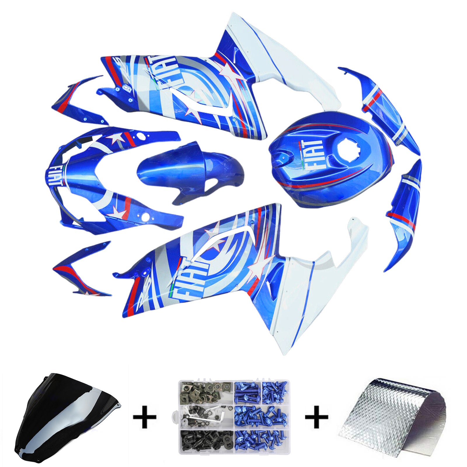 Amotopart 2006-2011 RS125 Aprilia Blue&White Fairing Kit