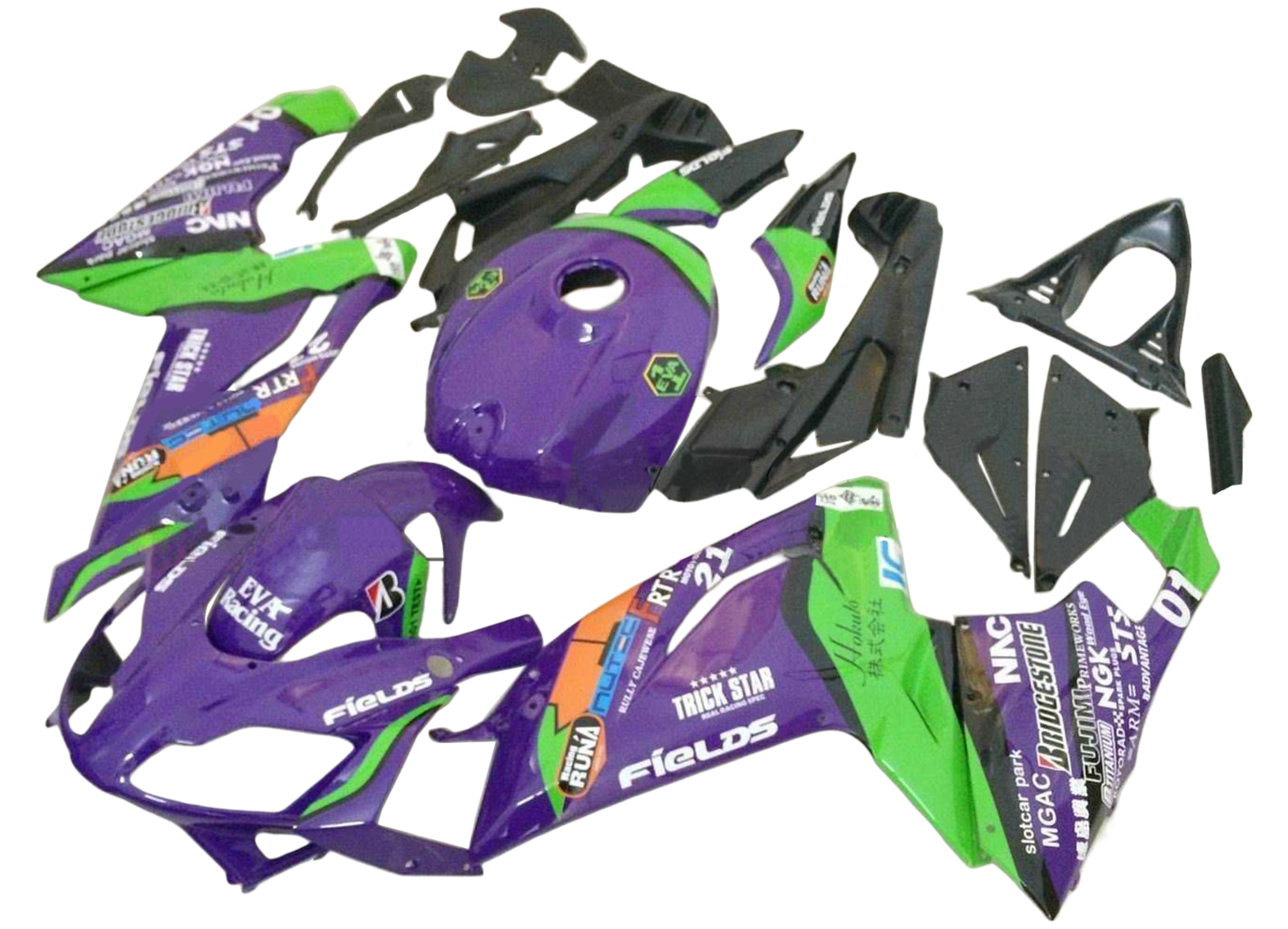 Amotopart Aprilia 2006-2011 RS125 Purple&Green Fairing Kit