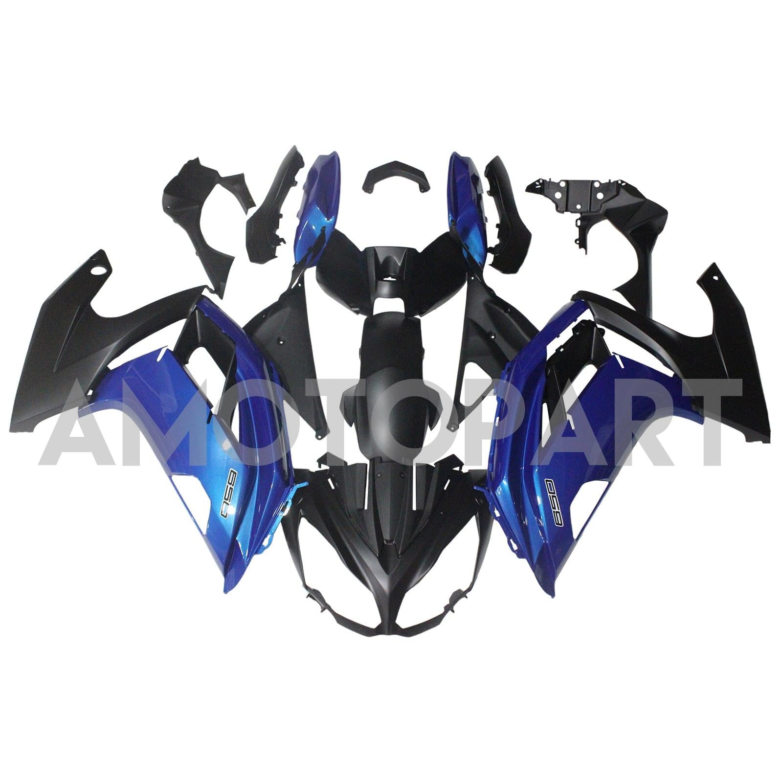 Amotopart 2012-2016 Kawasaki Ninja 650 EX650 Black Blue Fairing Kit