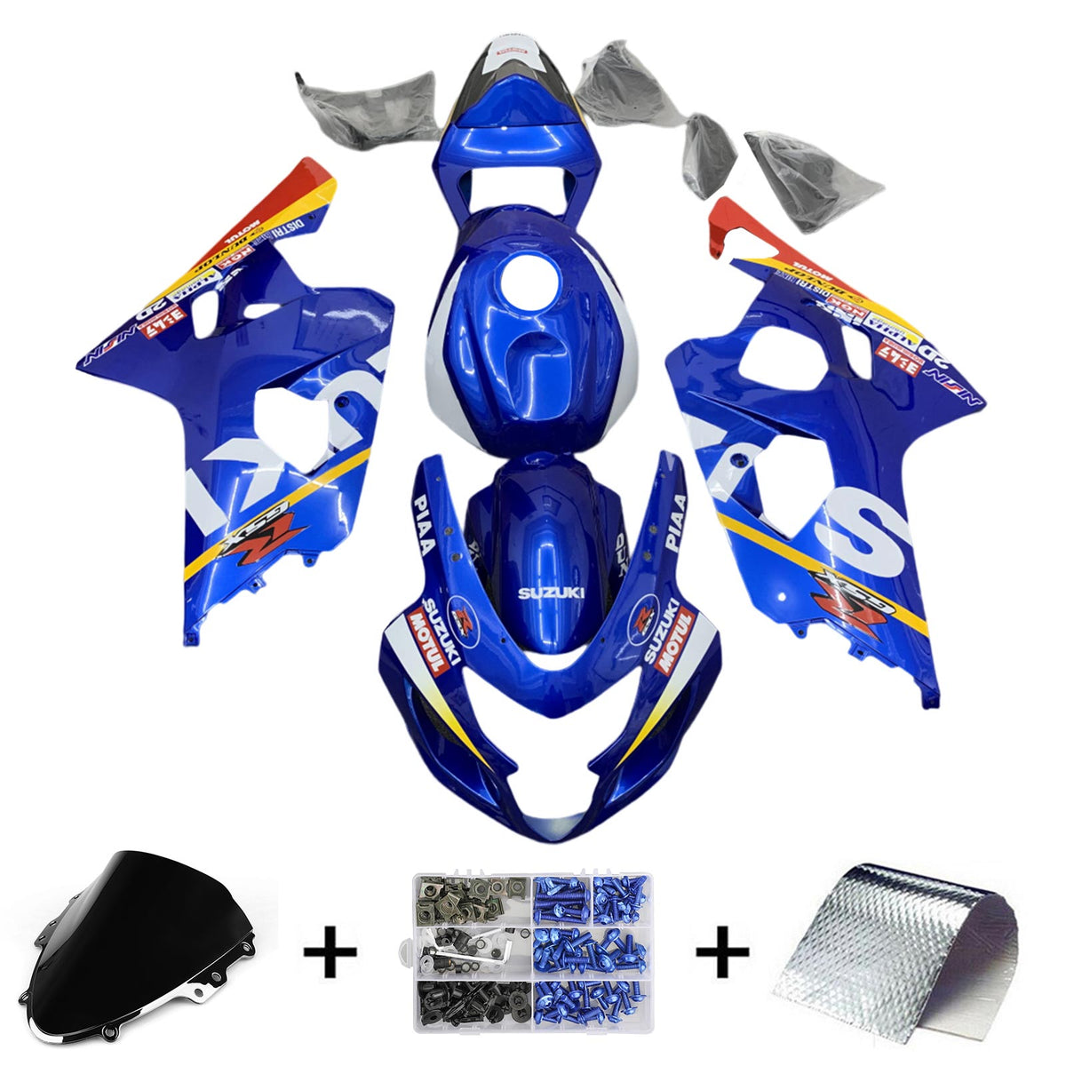 Amotopart 2004-2005 Suzuki GSXR 600/750 K4 Kit de carénage bleu