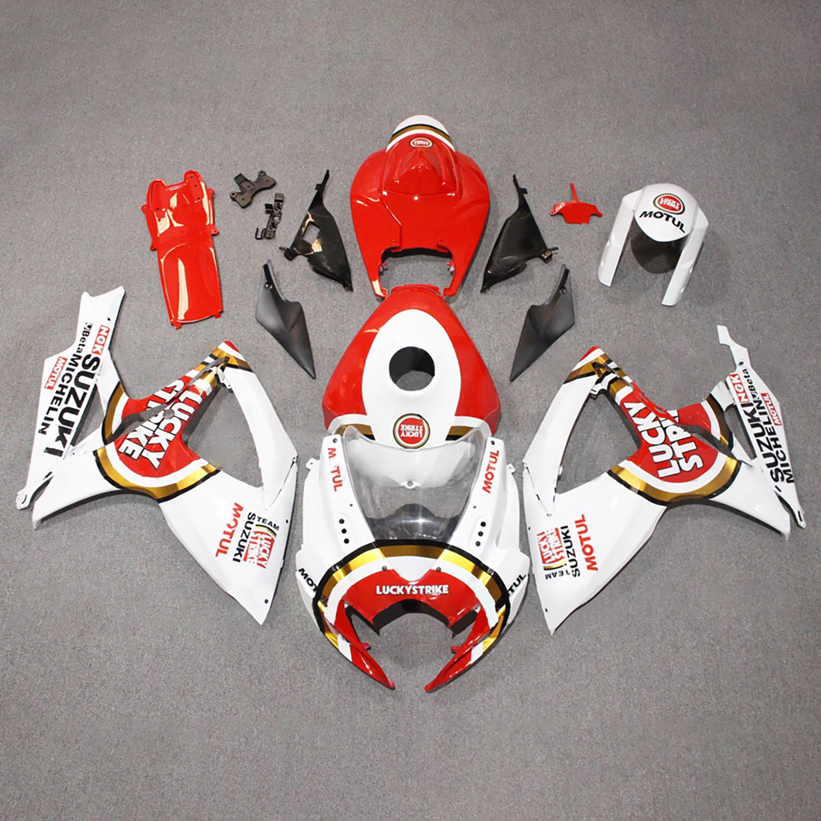 Amotopart 2006-2007 Suzuki GSXR 600/750 Red White Fairing Kit