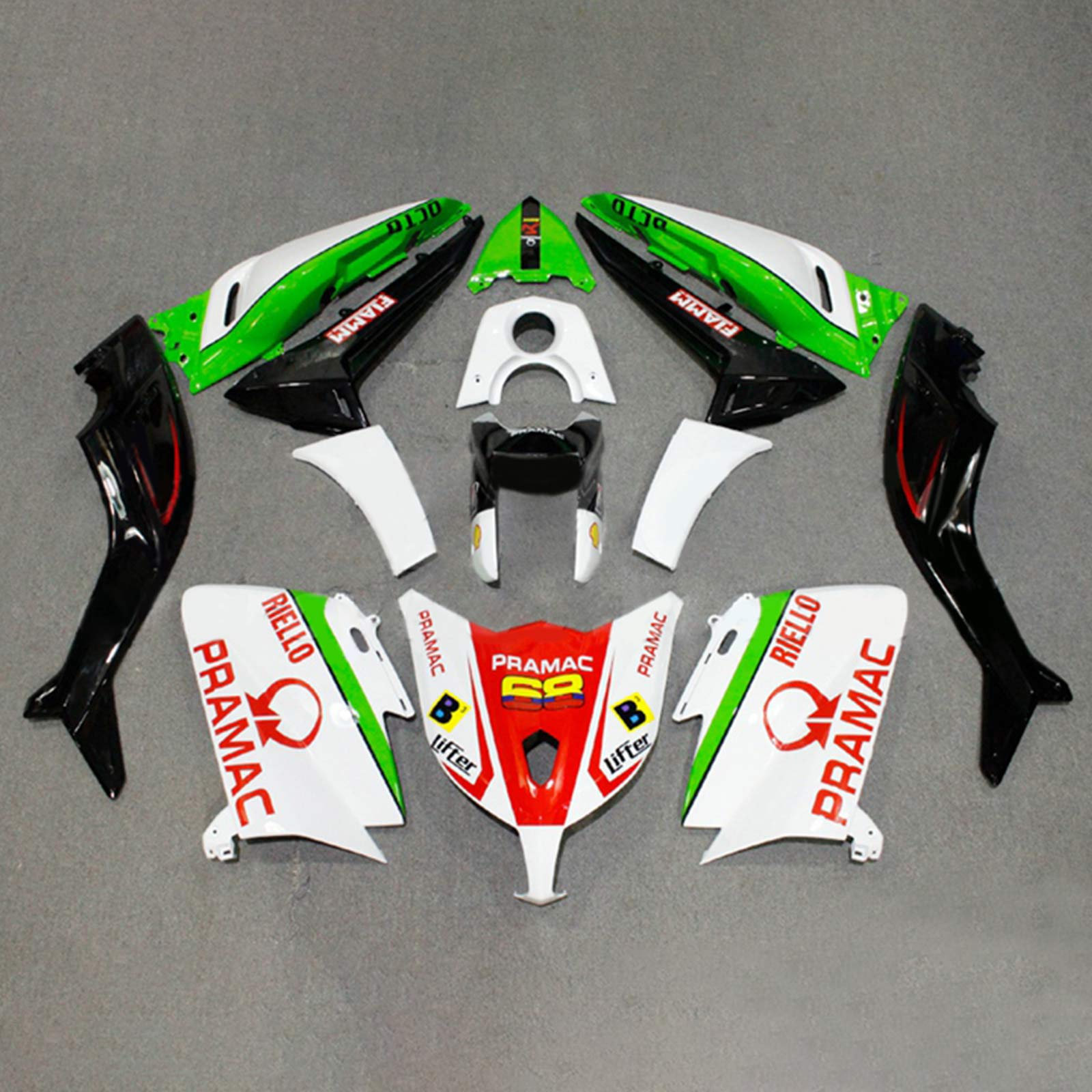 Amotopart 2012–2014 T-Max TMAX530 Yamaha rot-grünes Verkleidungsset