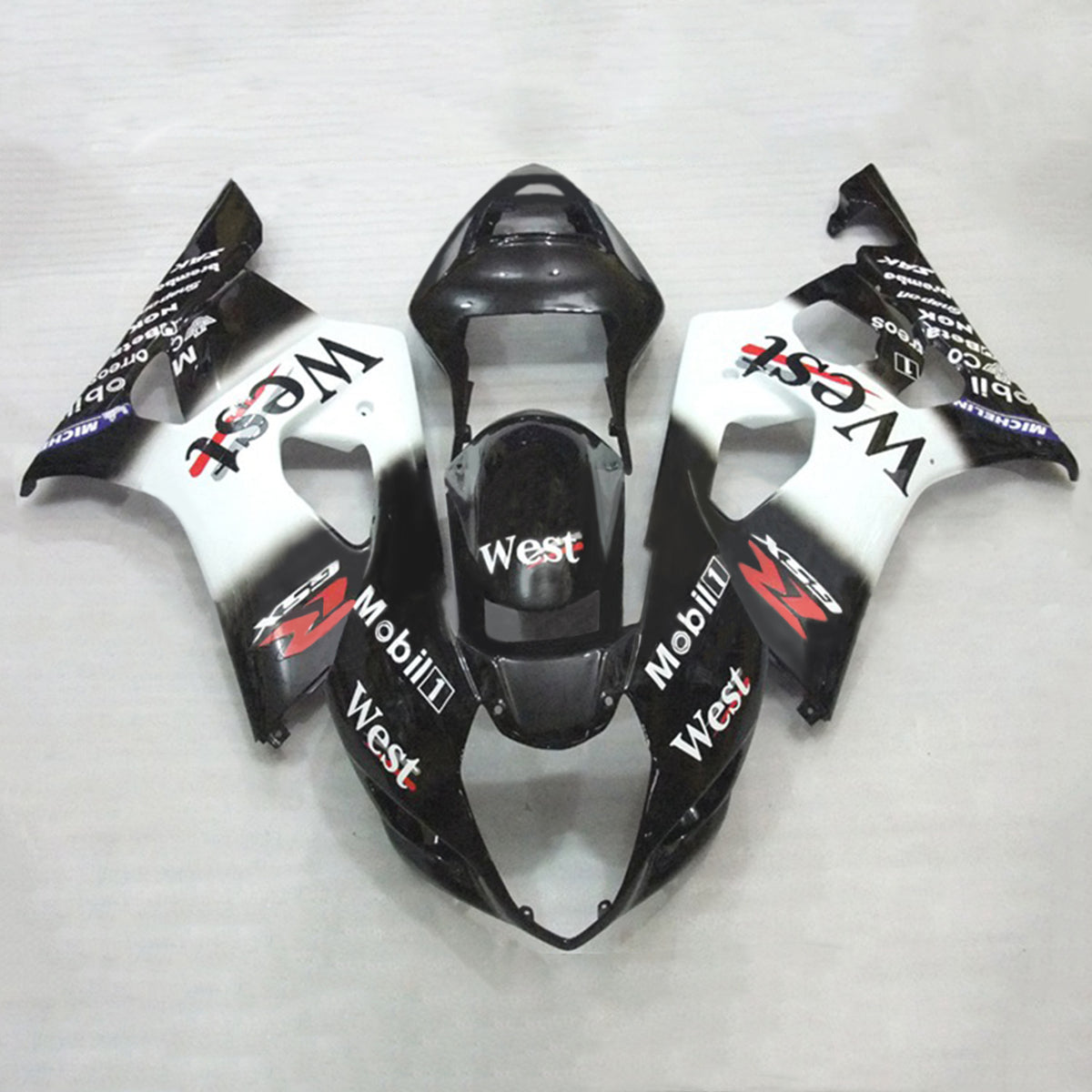 Amotopart 2003-2004 K3 Suzuki GSXR1000 White&Black Fairing Kit