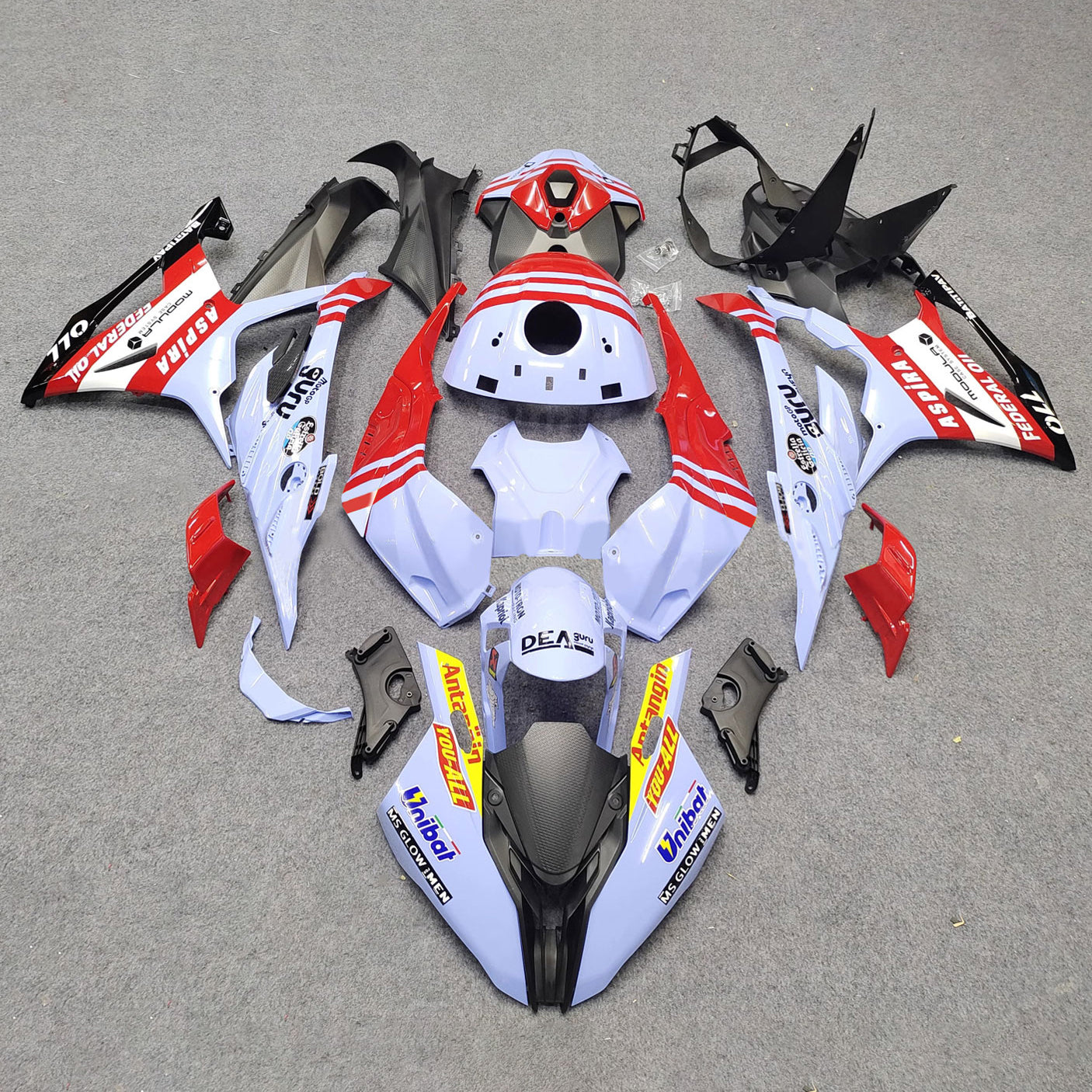 Amotopart 2023-2024 BMW S1000RR Black Red Light Blue Fairing Kit