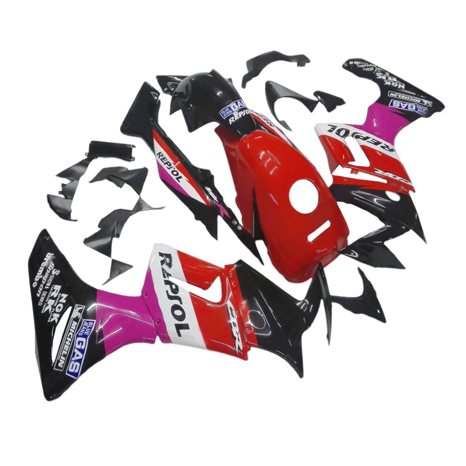 Amotopart 2002-2006 Honda CBR125R Black Red Fairing Kit