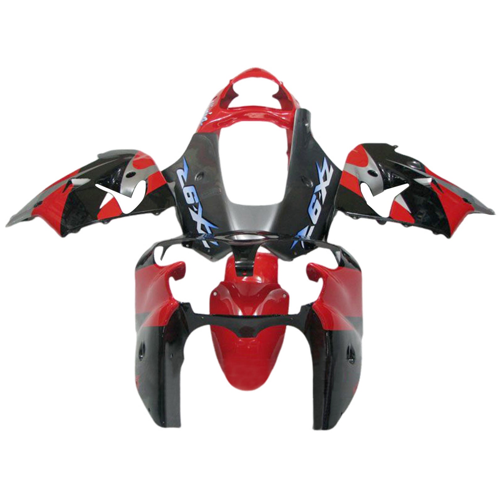 Amotopart 2000-2001 Kawasaki ZX9R Black Red Fairing Kit