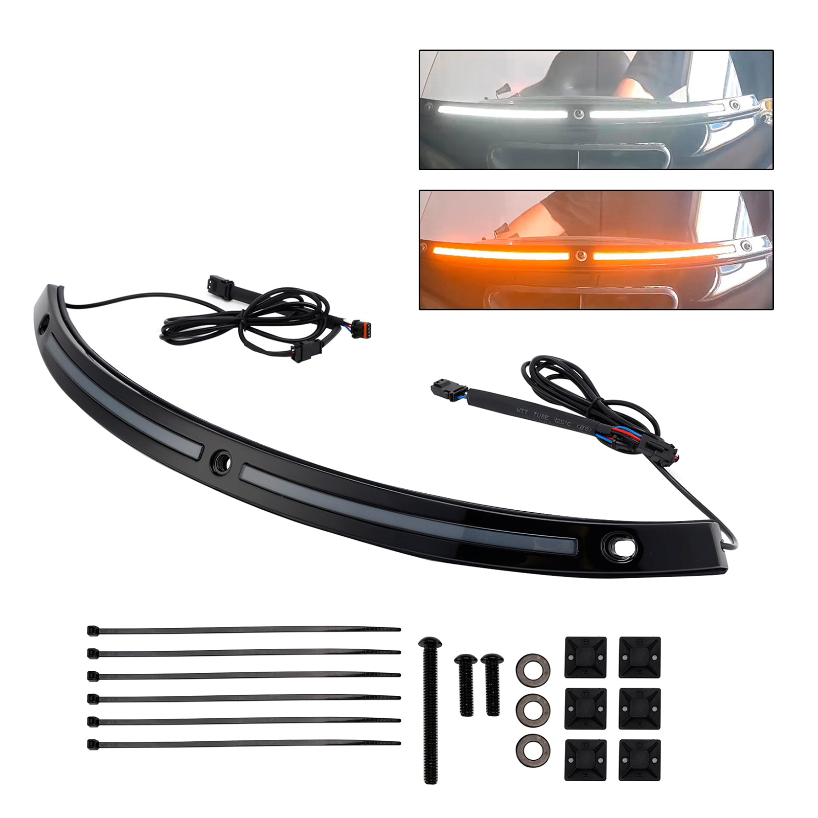 2014+ Touring Electra Glide LED Running Turn Signal Light Windshield Trim