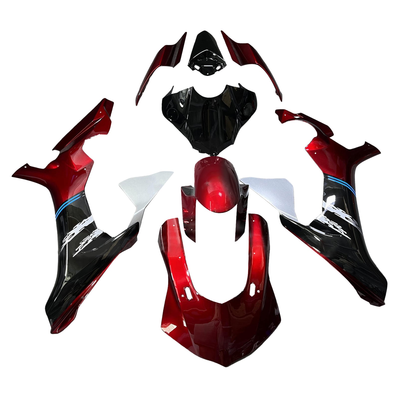 Amotopart 2015-2019 Yamaha YZF-R1 Red & Black Fairing Kit