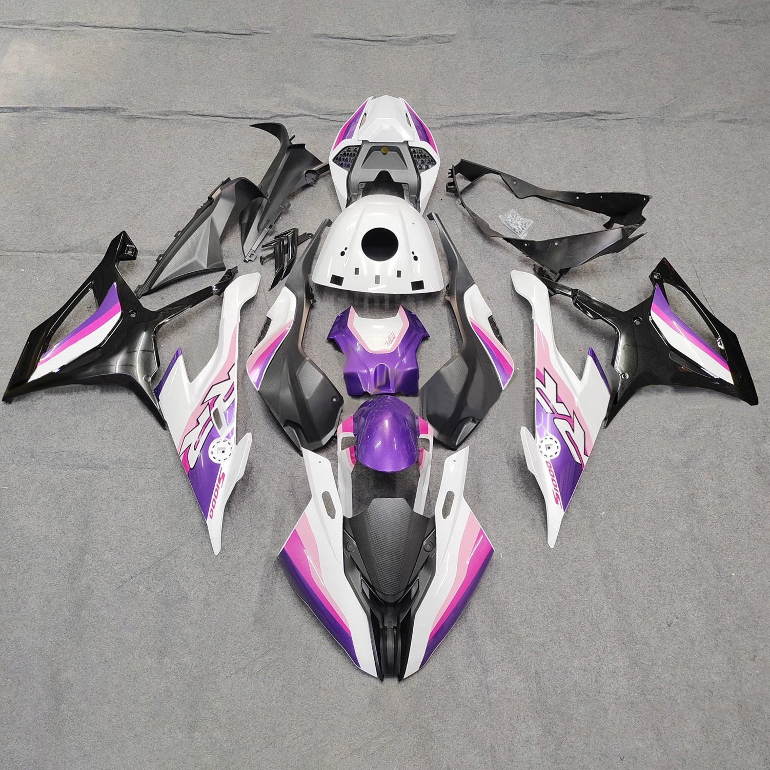 Amotopart 2019-2022 BMW S1000RR Pink Purple White Black Fairing Kit