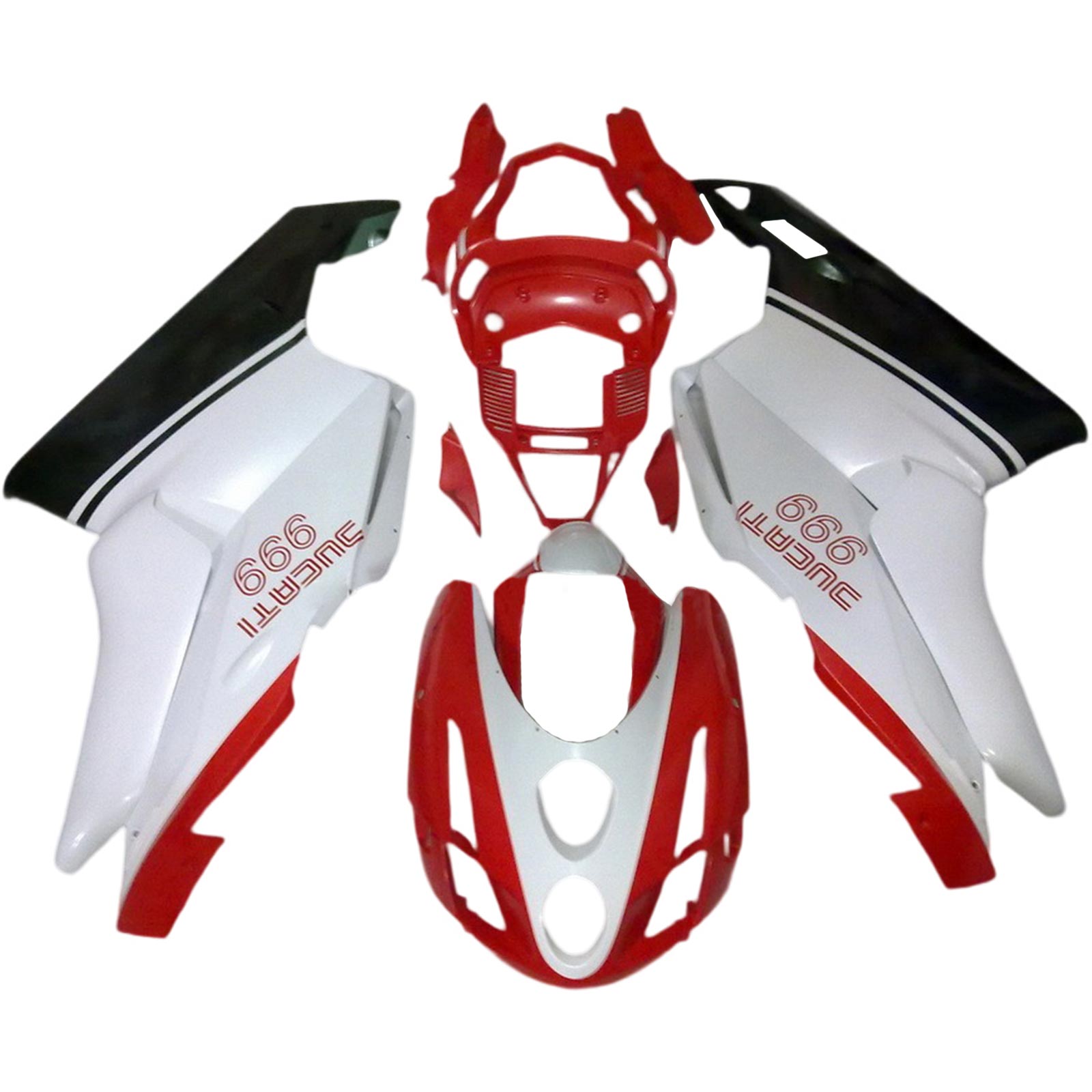 Amotopart 2003 2004 Ducati 999 749 Red&amp;White Style6 Verkleidungsset