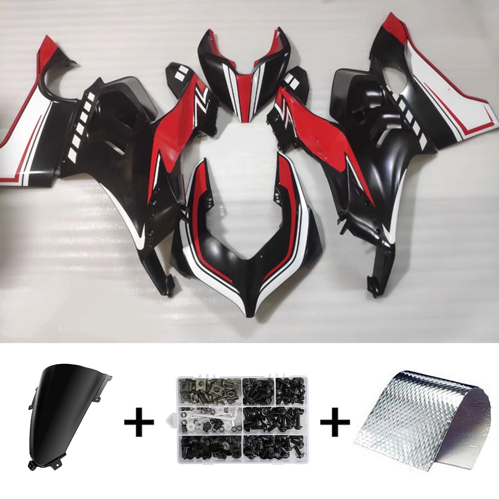 Amotopart Ducati Panigale 20-21 V4 V4S & 21-22 V4SP & 19-22 V4R Kit de carenado rojo blanco negro