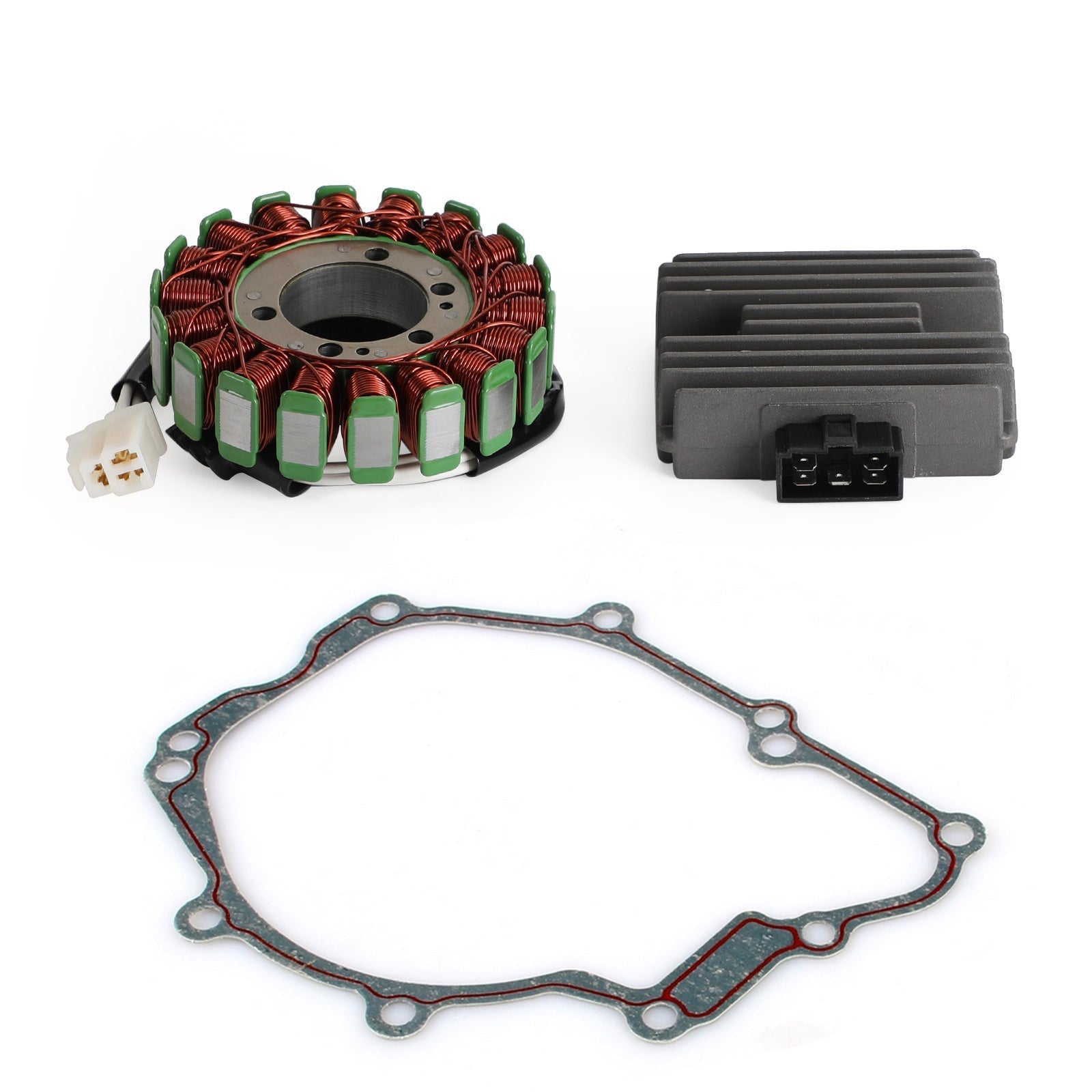 Magneto-Stator + Spannungsgleichrichter + Dichtung für Yamaha YZF R6 YZF-R6 R6S 2003–2005 Generisches Fedex