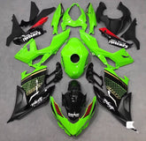 Amotopart Kit carena Kawasaki EX400/Ninja400 2018-2023 Verde&amp;Nero Style2