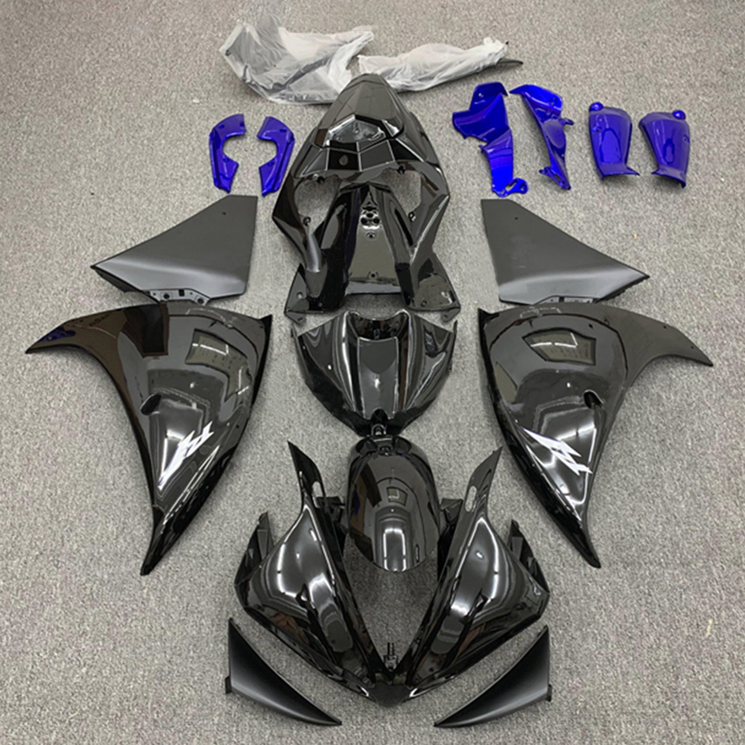 Amotopart 2012-2014 Yamaha YZF 1000 R1 Glossy Black Fairing Kit