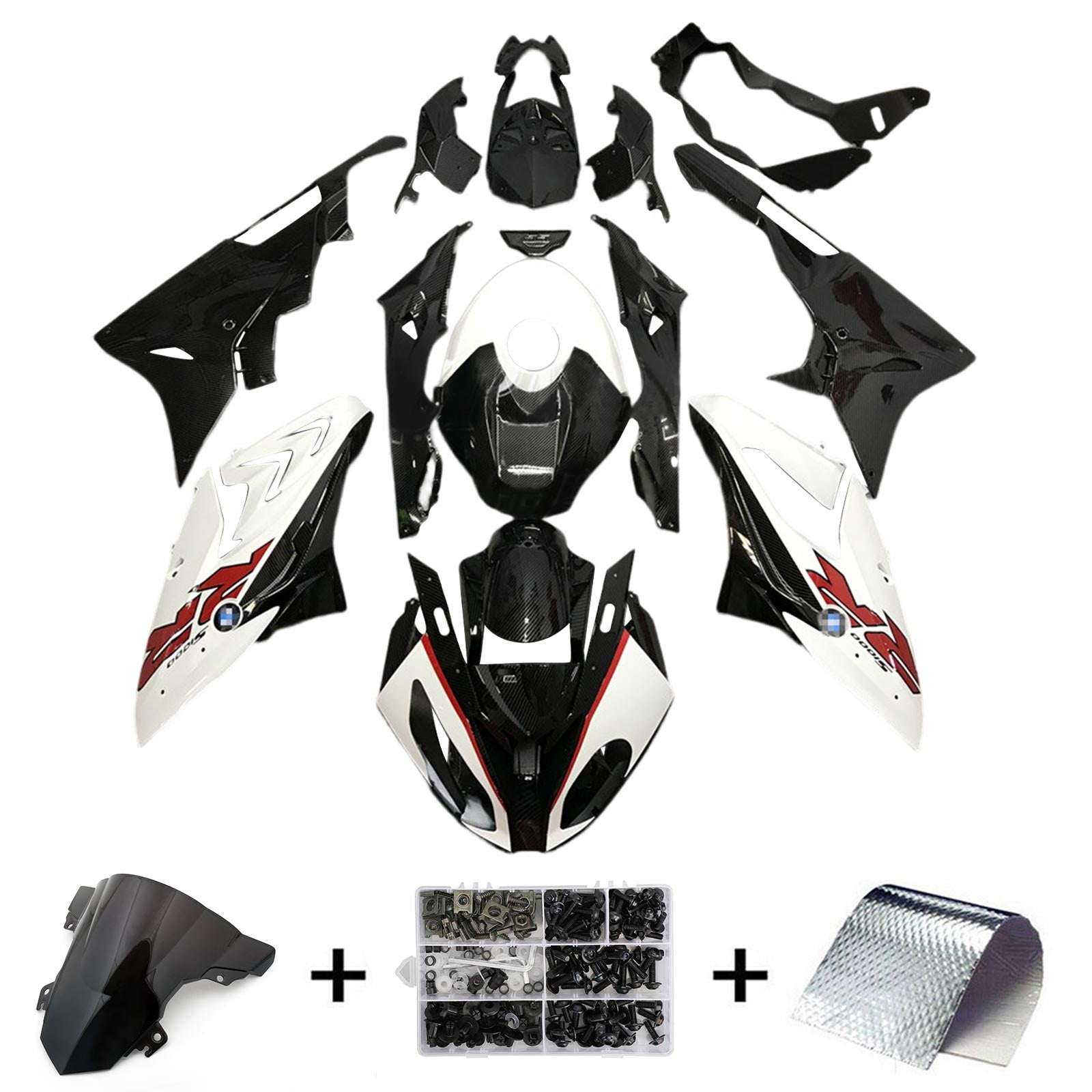 Amotopart BMW S1000RR 2015-2016 Kit de carenado blanco Style4