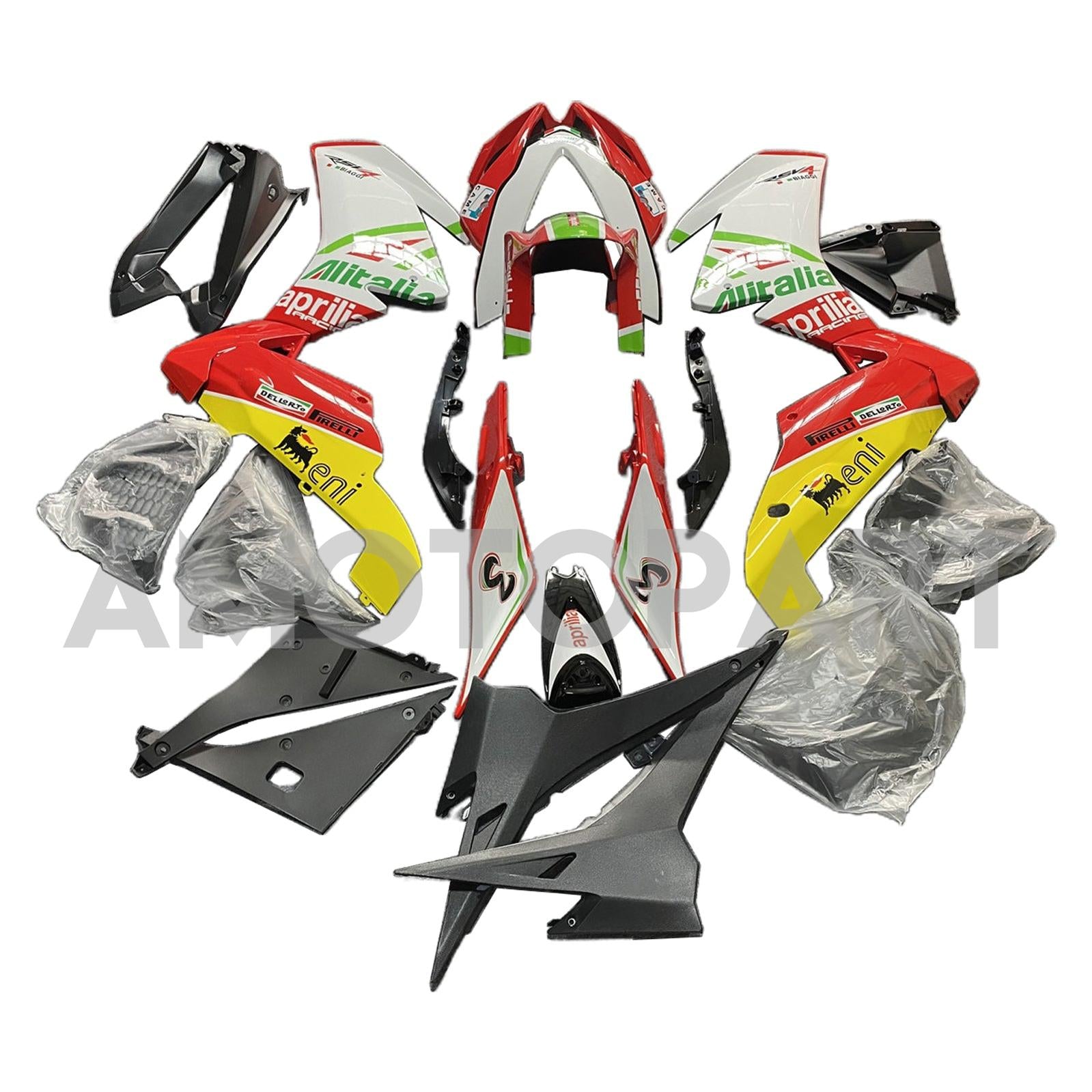Amotopart 2009-2015 RSV4 1000 アプリリア レッド&グリーン Style4 フェアリングキット