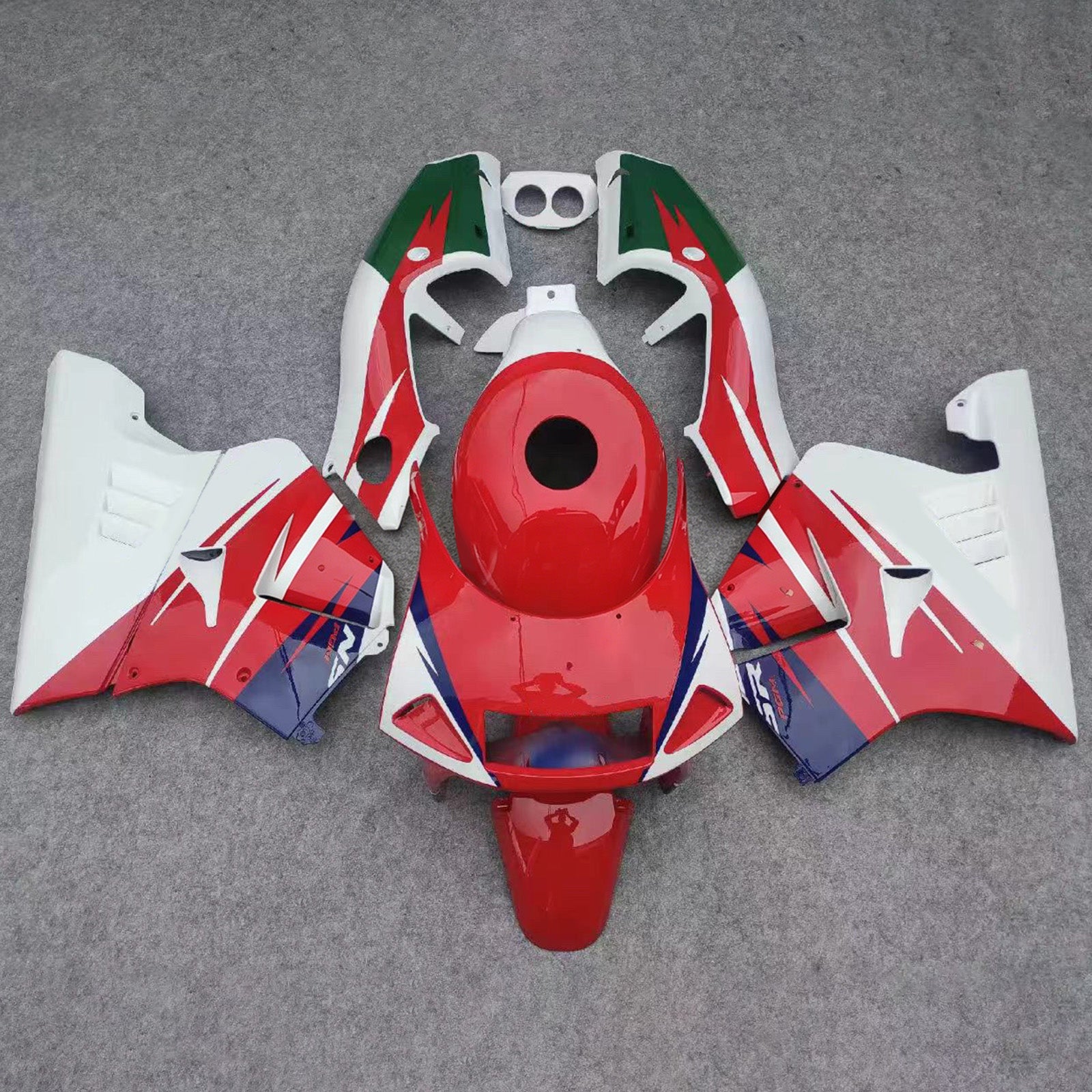 Amotopart 1994-1996 Honda NSR250 PGM-4 White/Red Fairing Kit