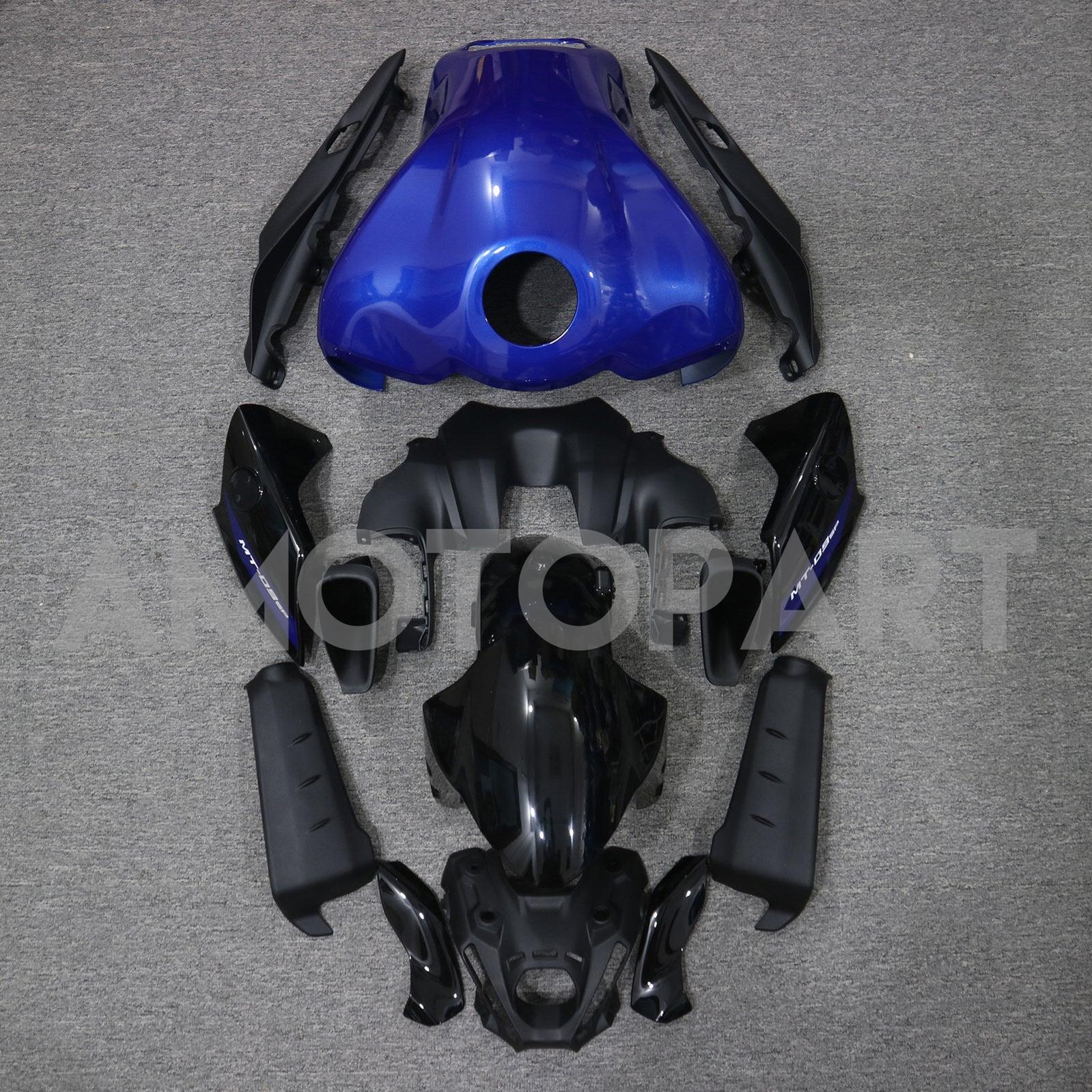 Amotopart 2021-2024 Yamaha MT-09 Black Blue Fairing Kit