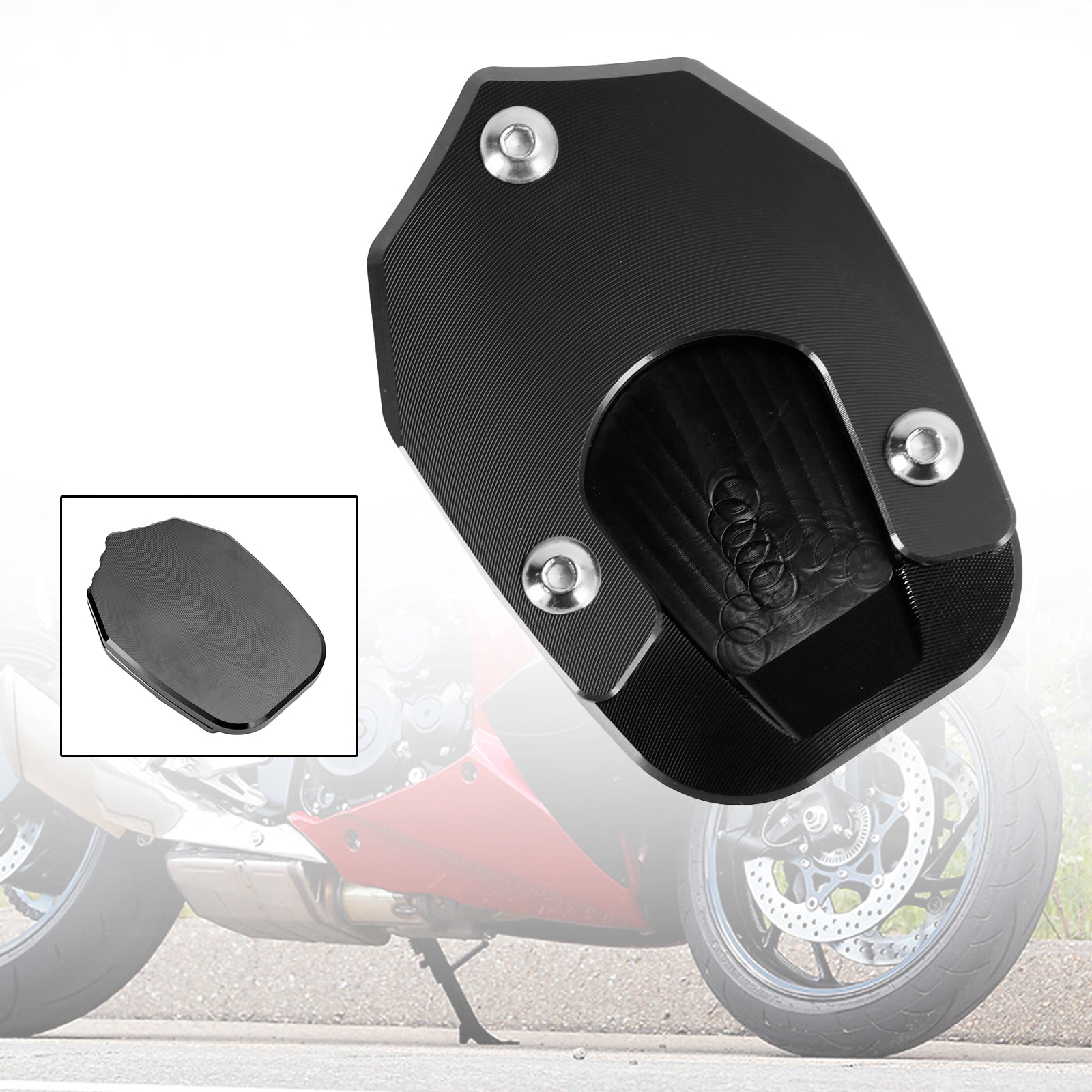 Suzuki 15-20 GSX-S1000 y 22-23 GSX-S1000 Almohadilla de placa ampliada con soporte negro