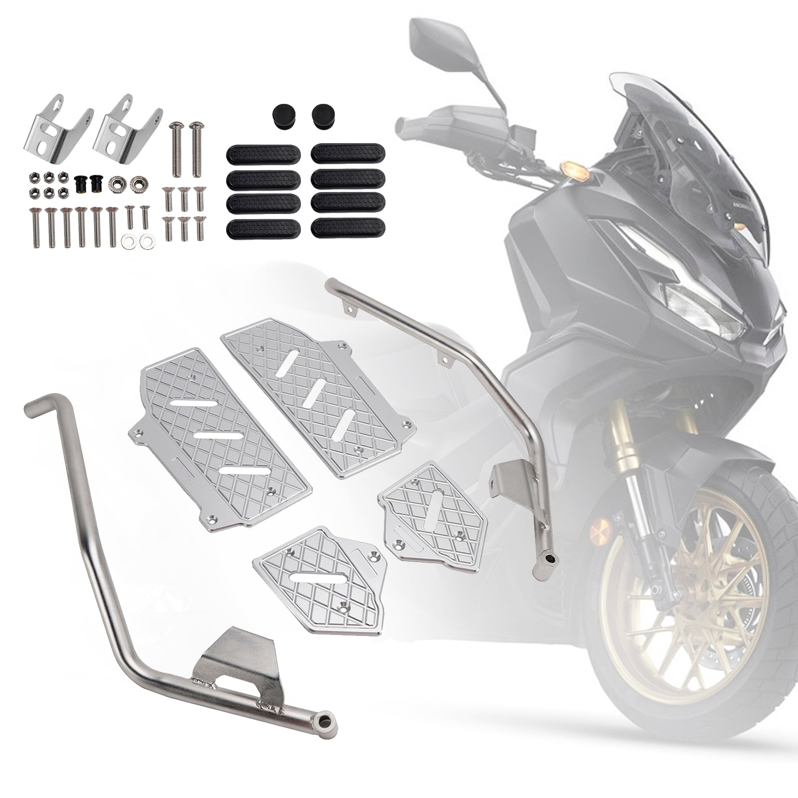 Honda Adv350 2022-2025 24 Crash Bar Lower Engine Guard Steel Frame Black