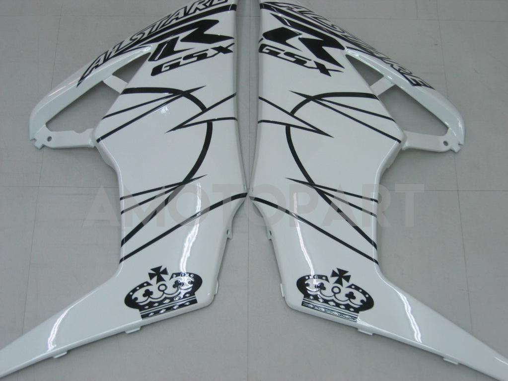 Amotopart 2005-2006 Suzuki GSXR1000 K5 Weiß mit schwarzem Streifenverkleidungskit