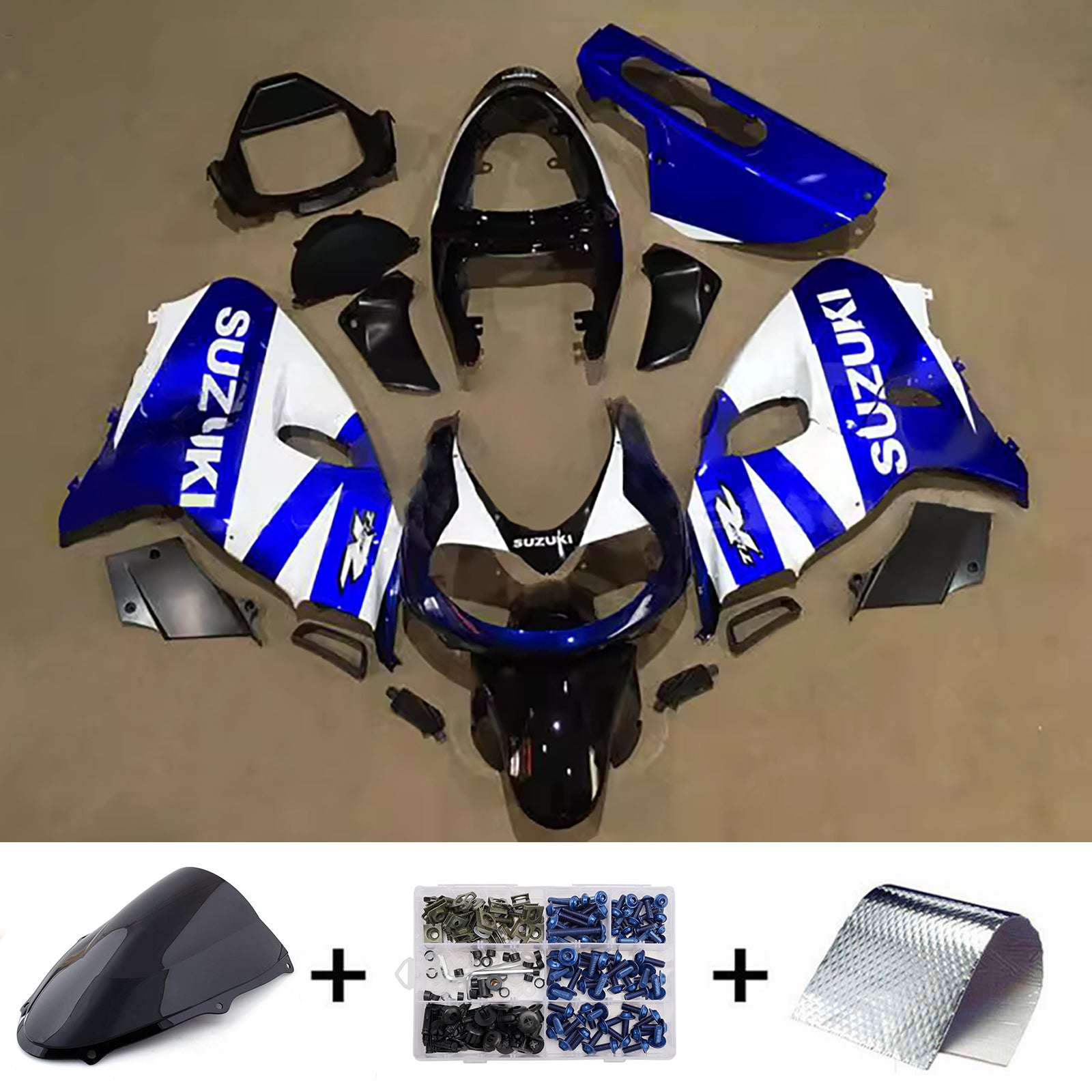 Amotopart 1998-2003 Suzuki TL1000R Blue White Fairing Kit