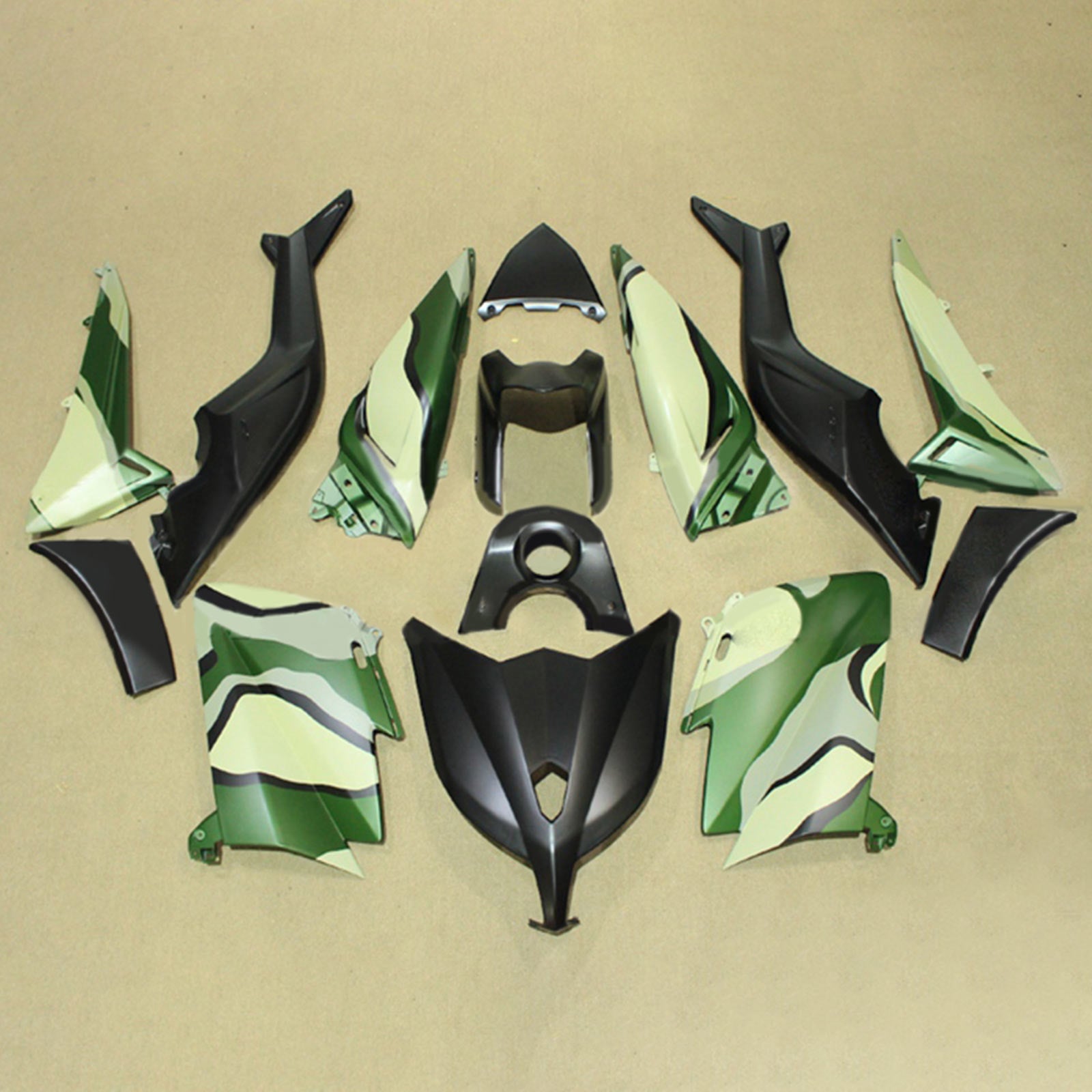 Amotopart 2012-2014 TMax TMAX 530 Yamaha Kit de carénage vert armée et noir