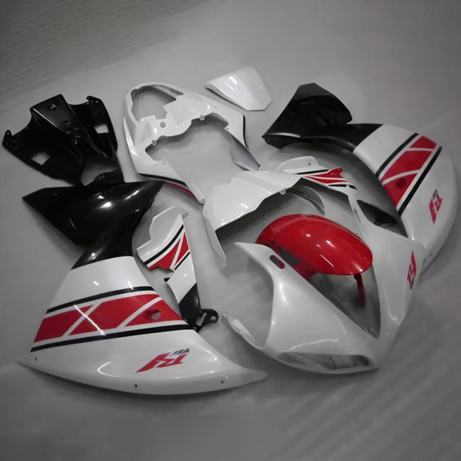 Amotopart 2012-2014 Yamaha YZF-R1 White/Red/Black Fairing Kit