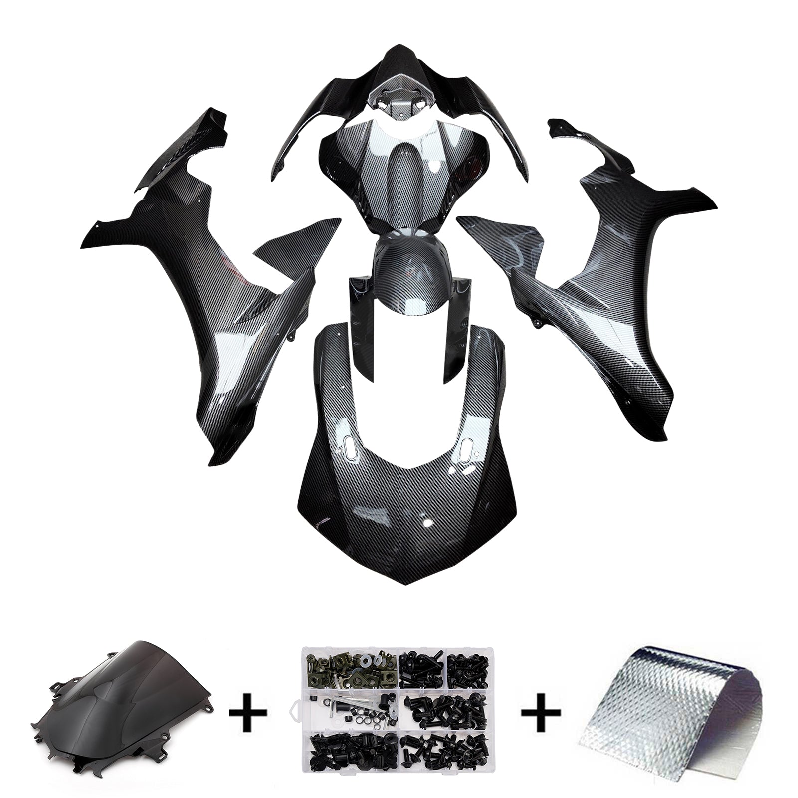 Amotopart 2015-2019 Yamaha  YZF-R1 Carbon Fiber Pattern Fairing Kit