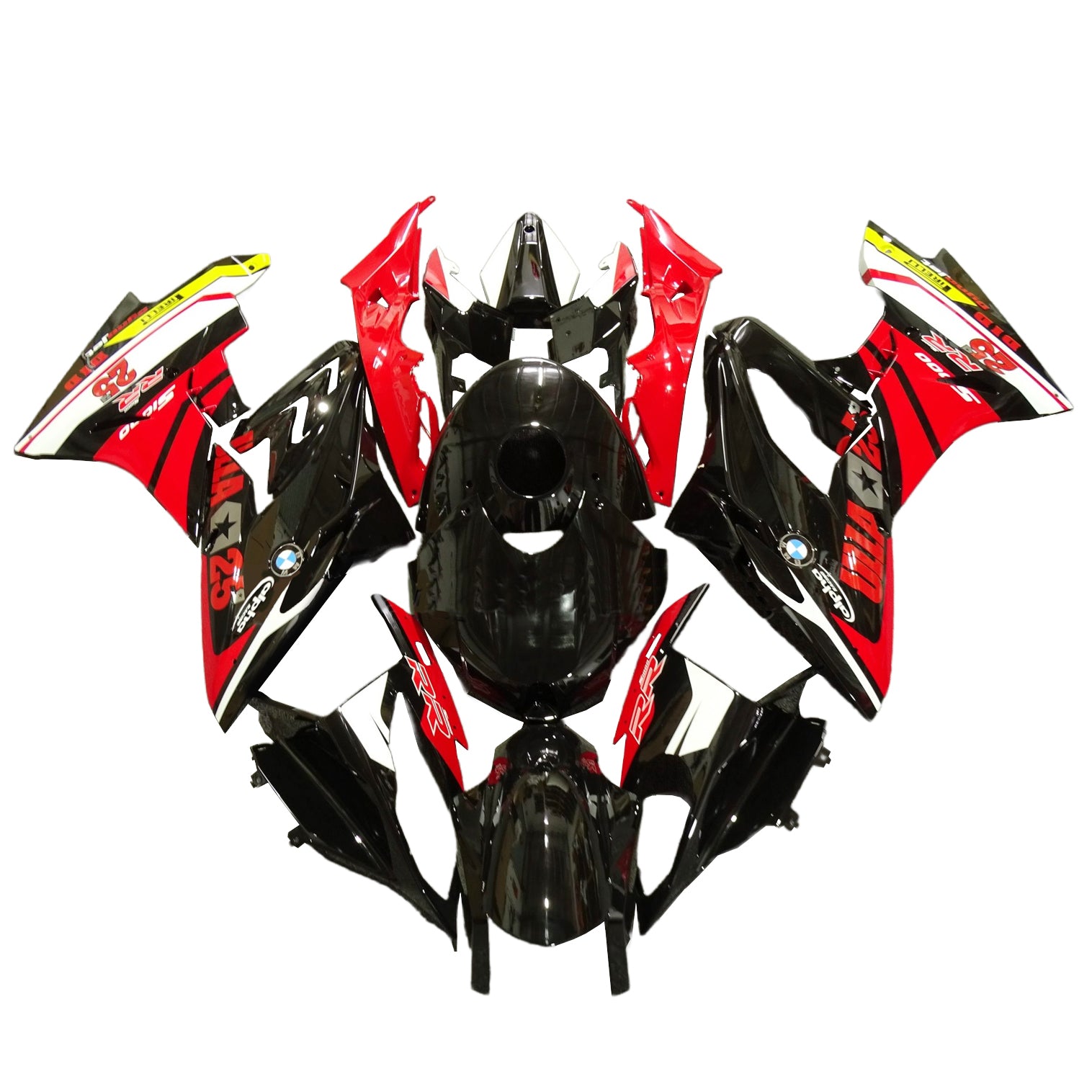 Amotopart 2015-2016 BMW S1000RR Glossy Black Red Yellow Fairing Kit